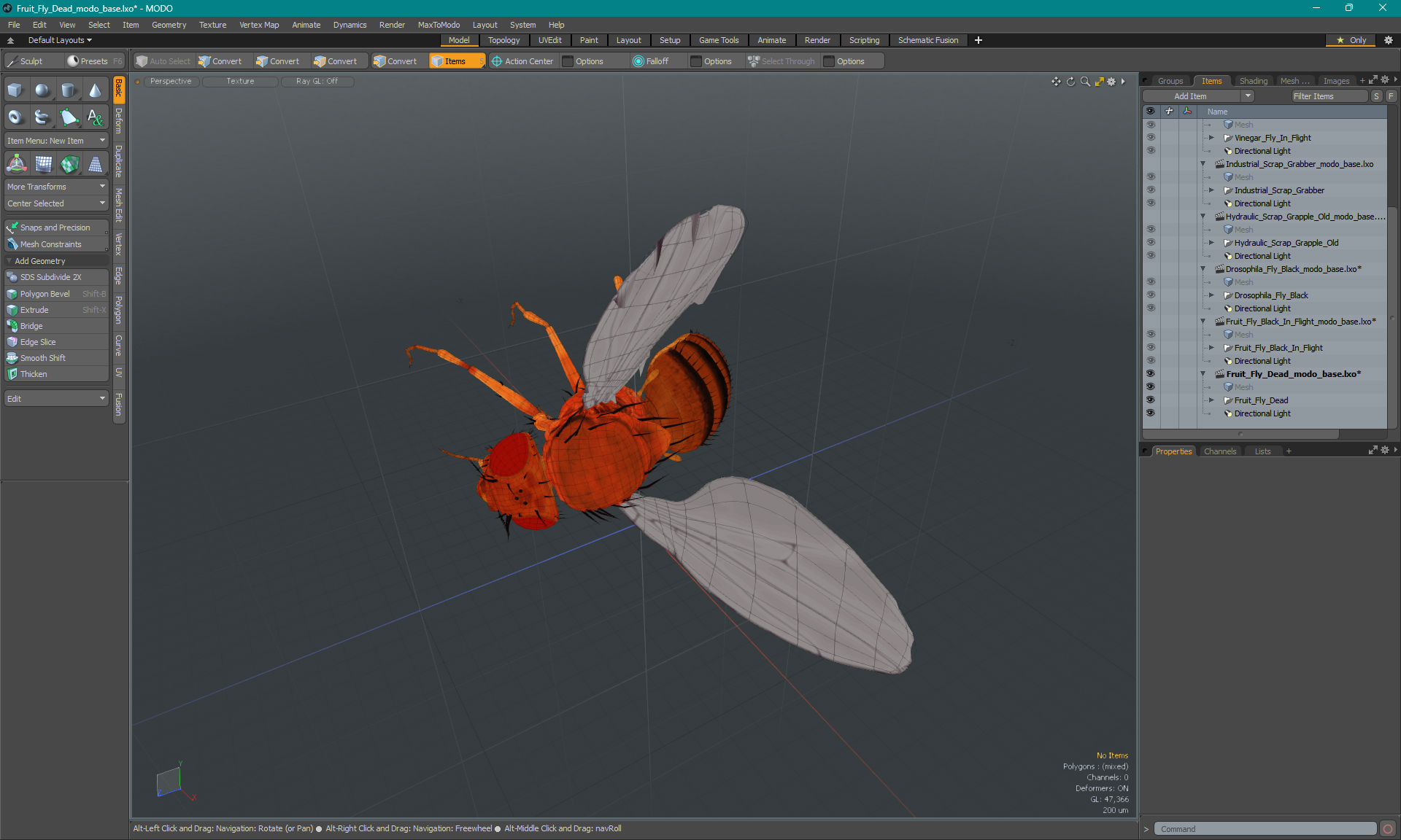 Fruit Fly Dead 3D model