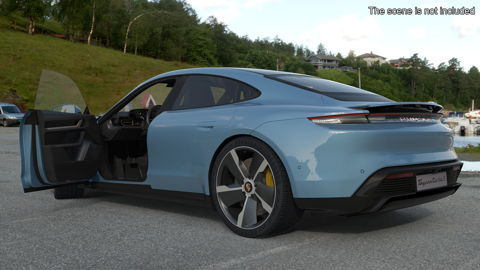 Porsche Taycan Turbo Frozen Blue 3D