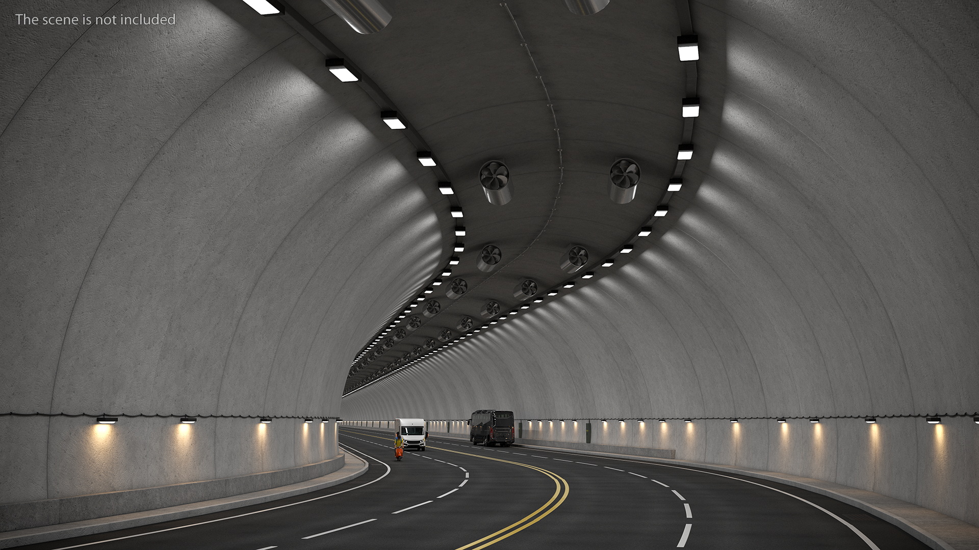 Tunnel Car Cross Section Bend 3D model