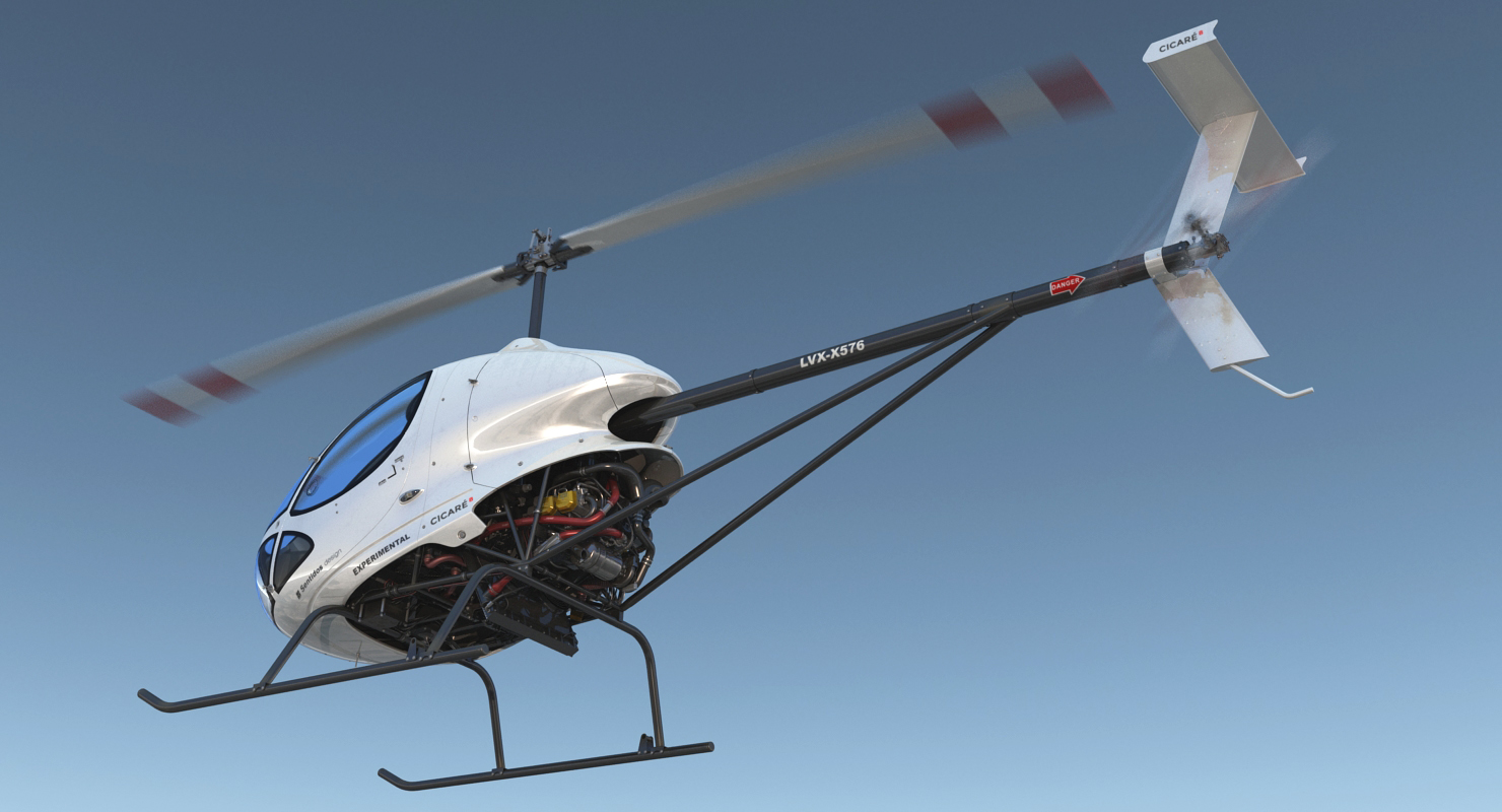 3D Ultra Light Helicopter Cicare 8