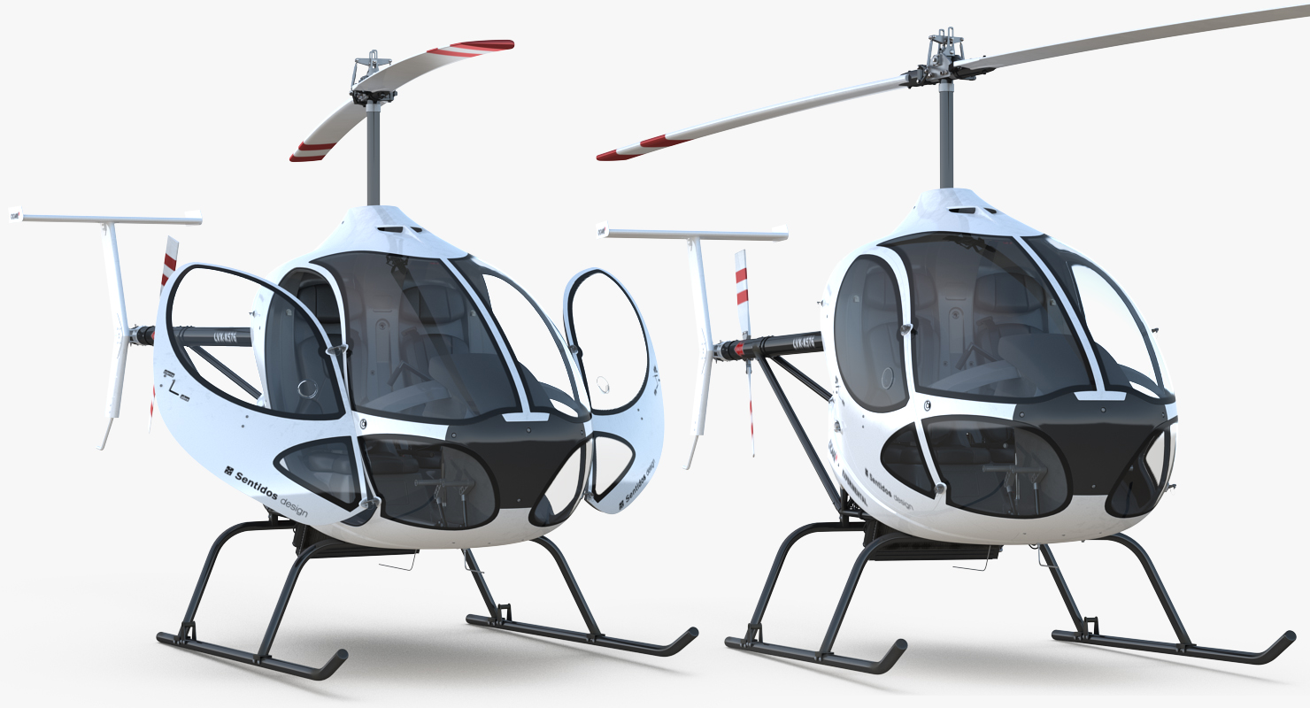 3D Ultra Light Helicopter Cicare 8