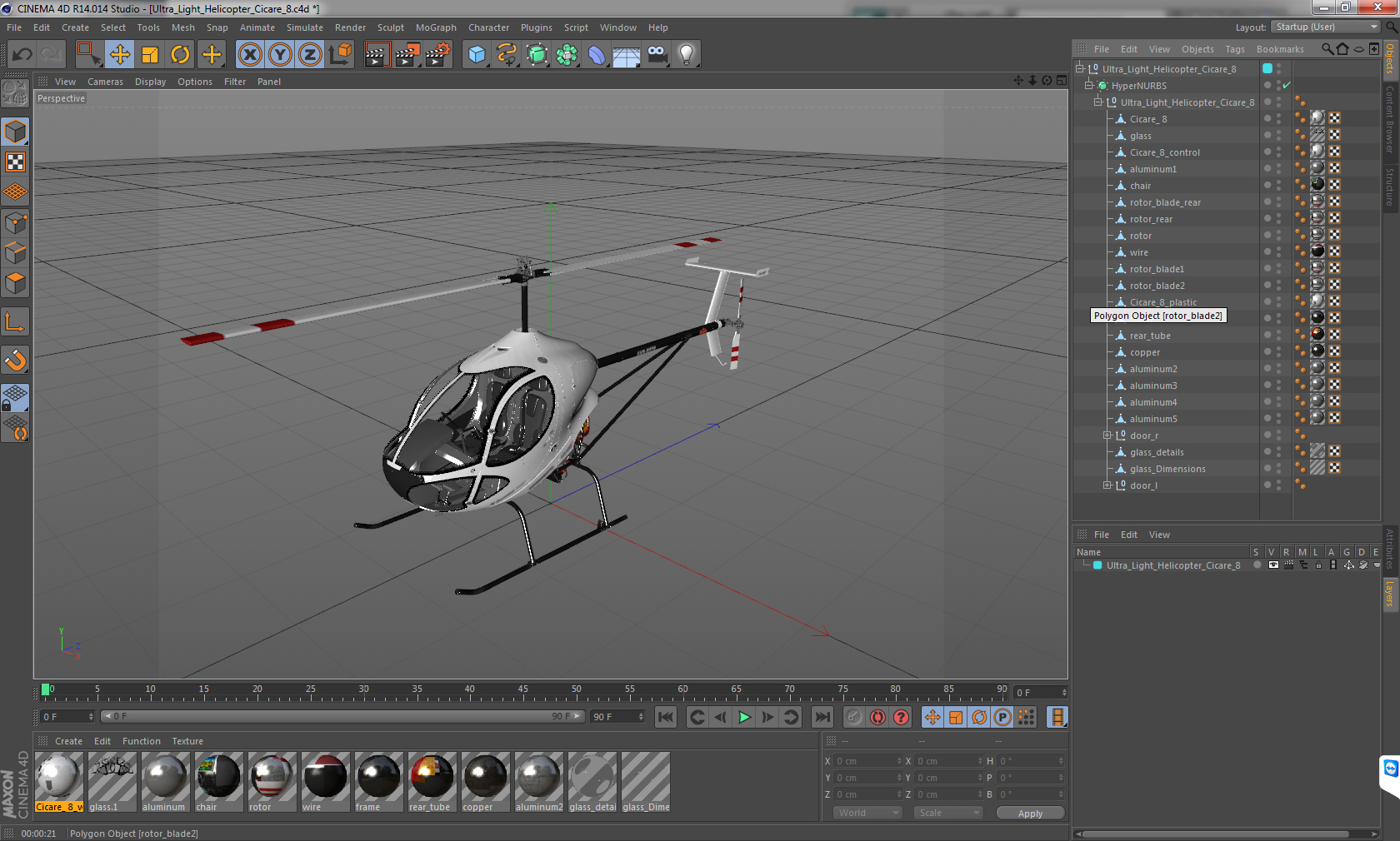 3D Ultra Light Helicopter Cicare 8