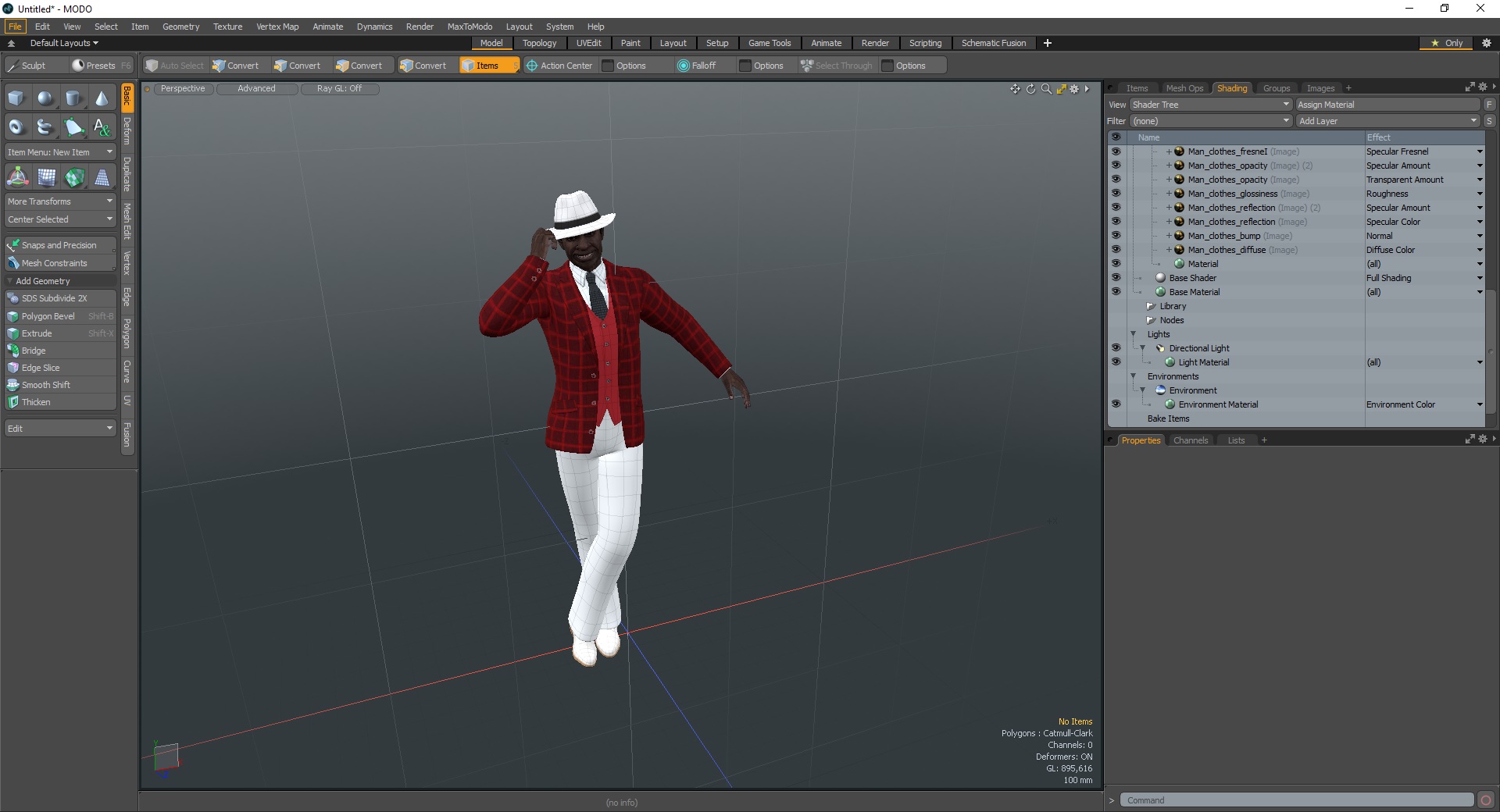 Old Afro American Man Party Outfit Dancing 3D