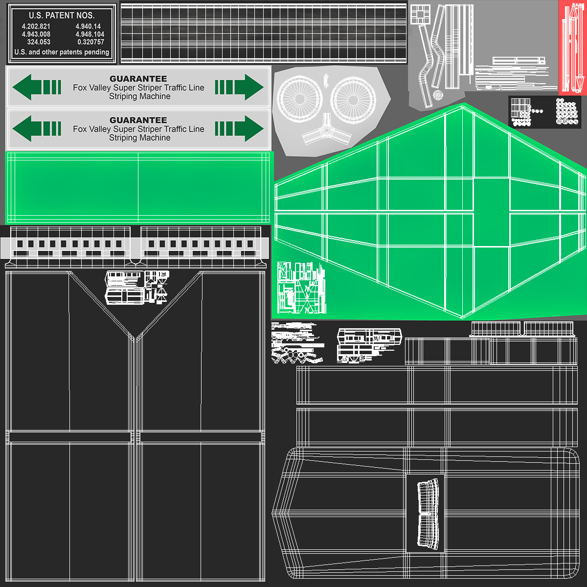 3D Fox Valley Athletic Line Marking Applicator model