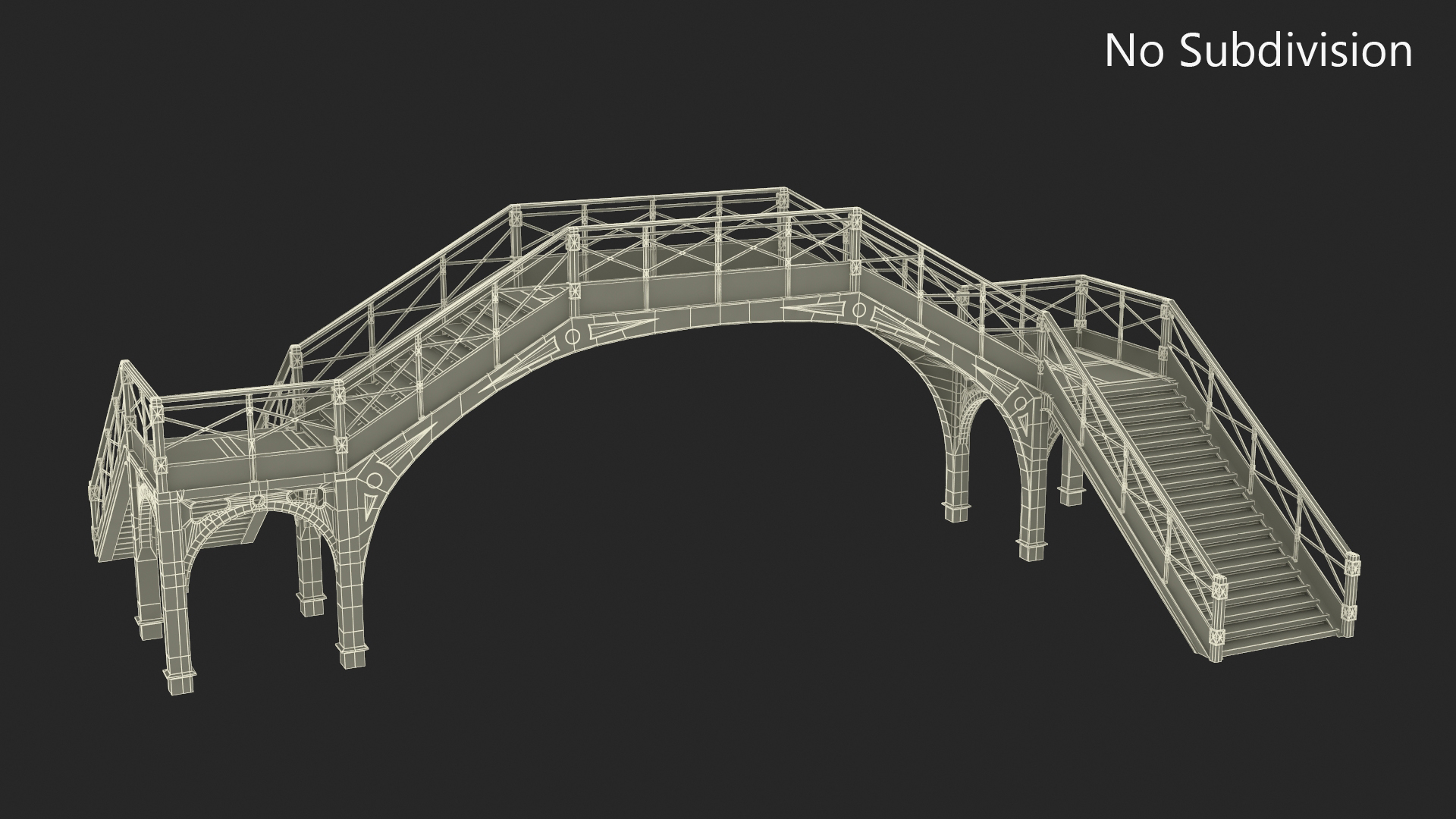 3D Retro Railway Pedestrian Bridge