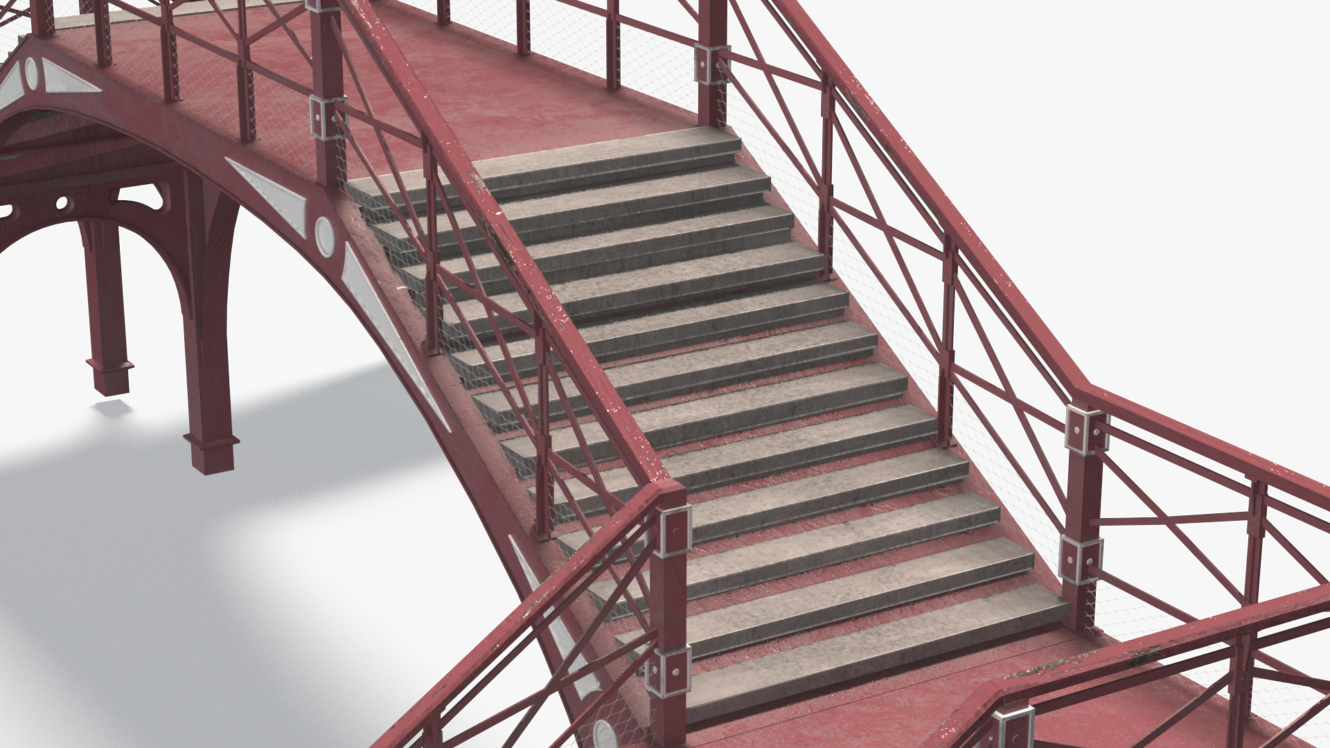 3D Retro Railway Pedestrian Bridge