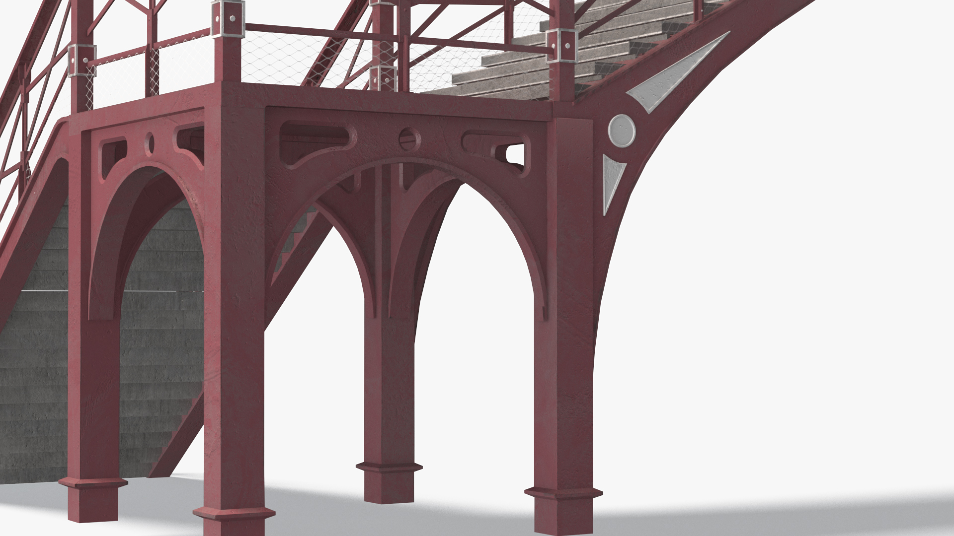 3D Retro Railway Pedestrian Bridge