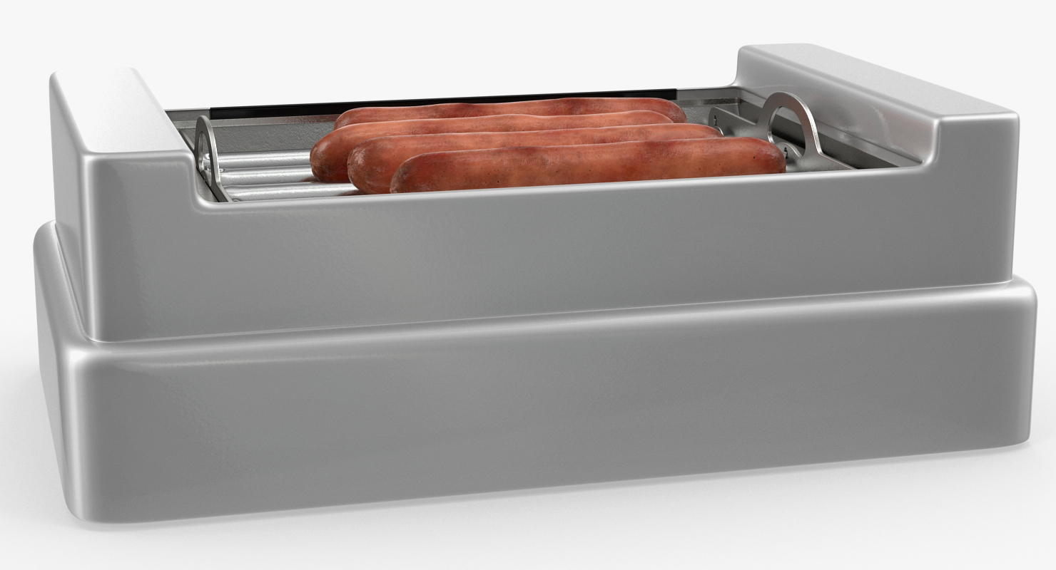 3D model Electric Rolling Hotdog Machine with Sausages