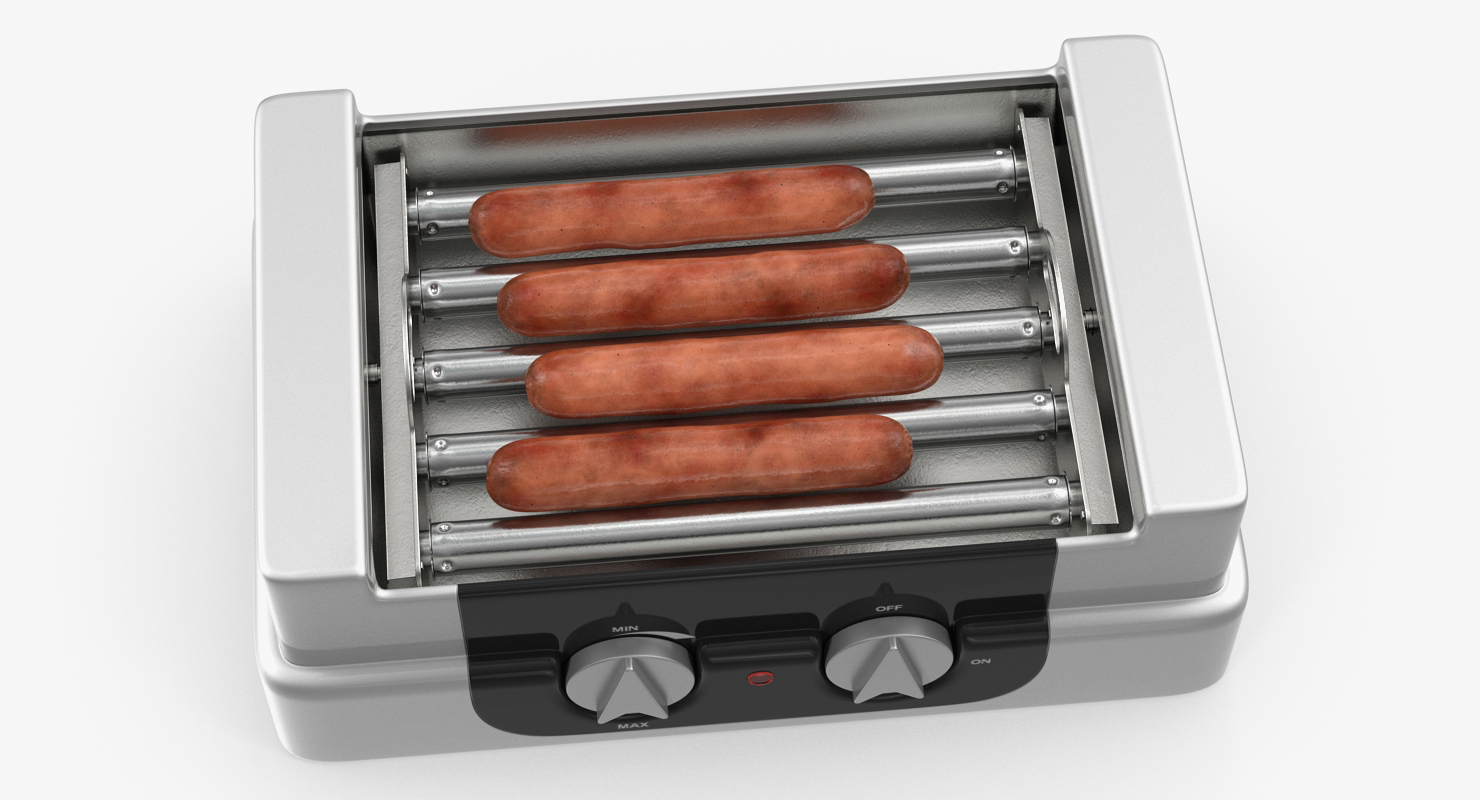 3D model Electric Rolling Hotdog Machine with Sausages