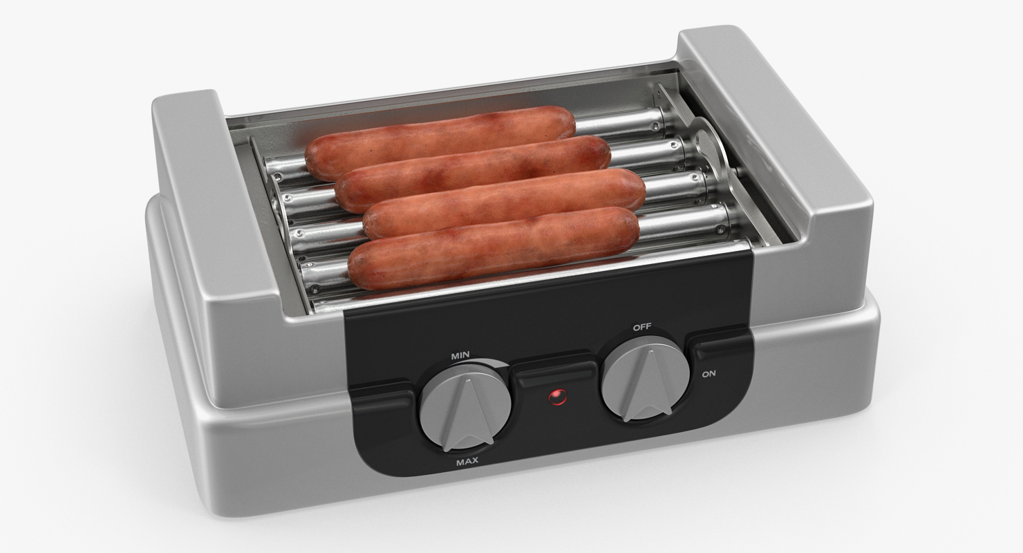 3D model Electric Rolling Hotdog Machine with Sausages