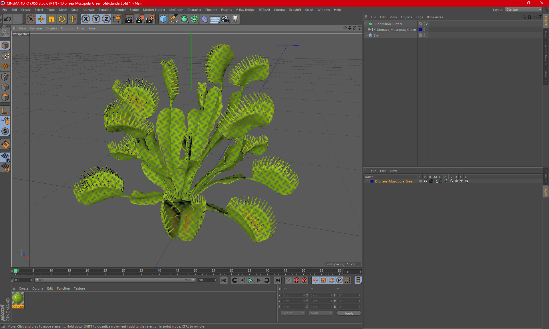 3D Dionaea Muscipula Green model