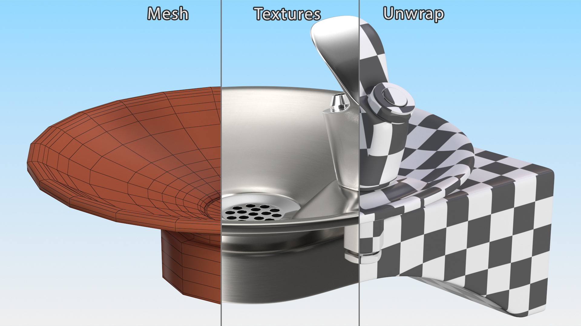 Vandal Resistant Drinking Fountain 3D model