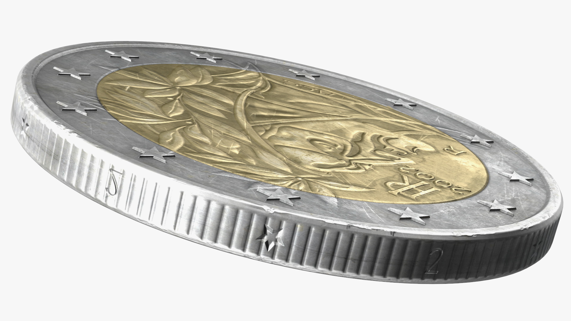 3D Italy BiMetallic 2 Euro Coin model