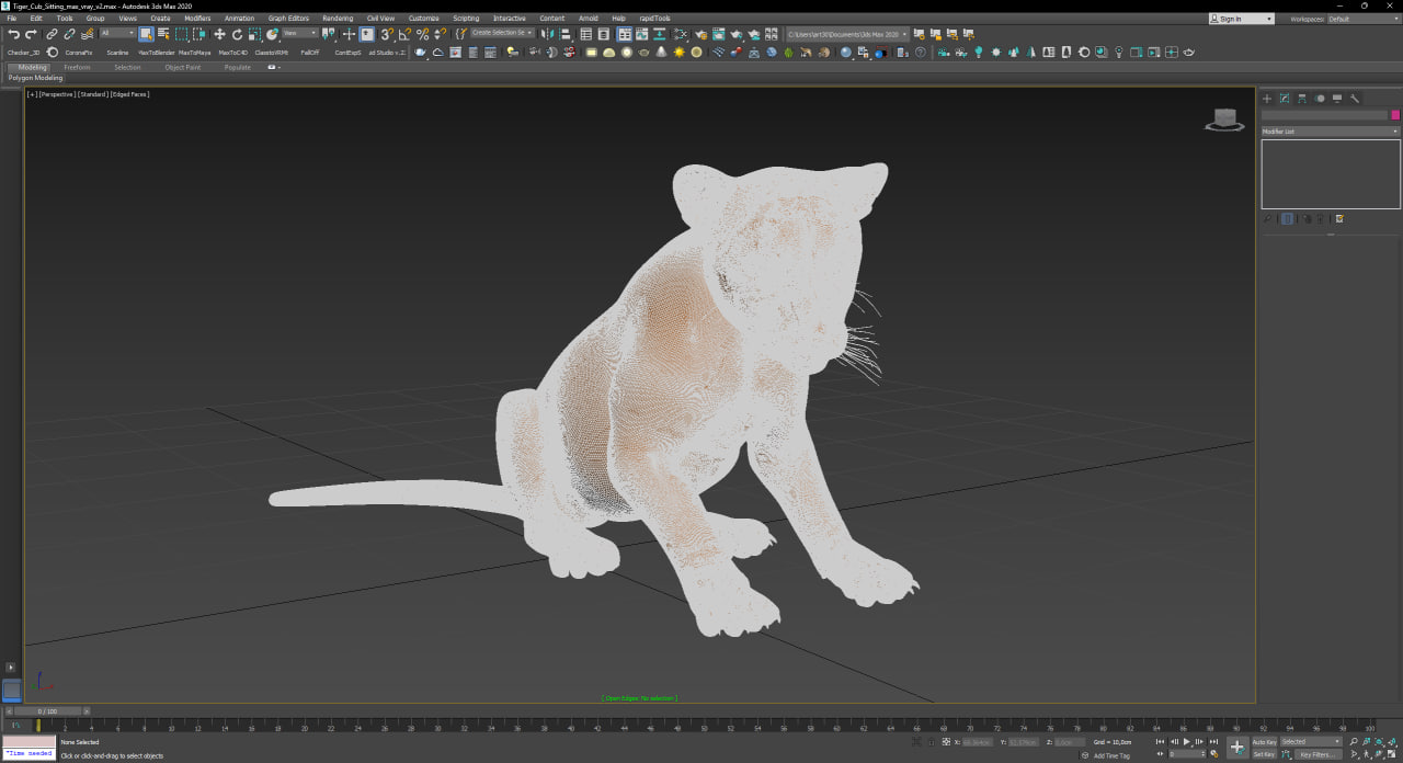 3D model Tiger Cub Sitting for 3D Print