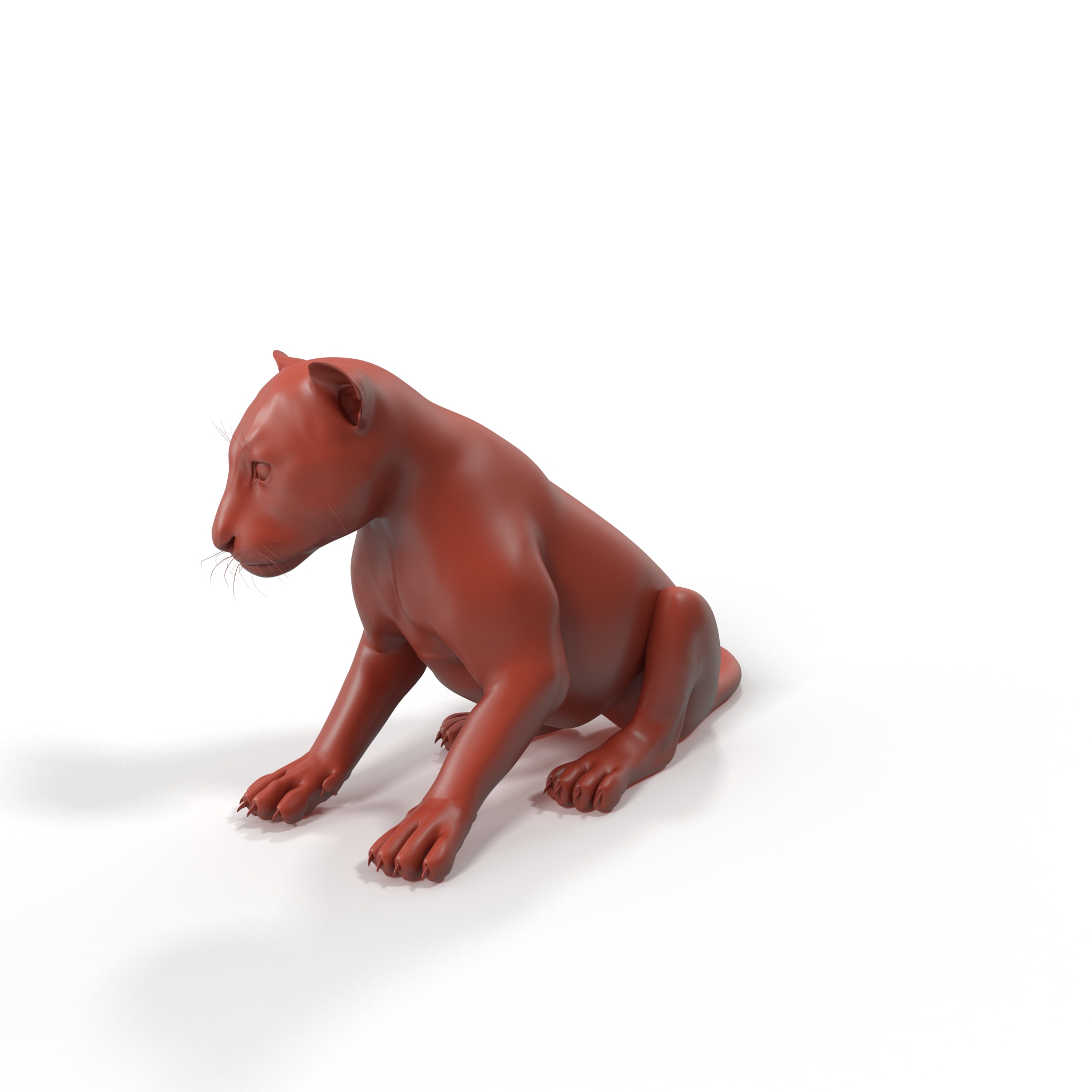 3D model Tiger Cub Sitting for 3D Print