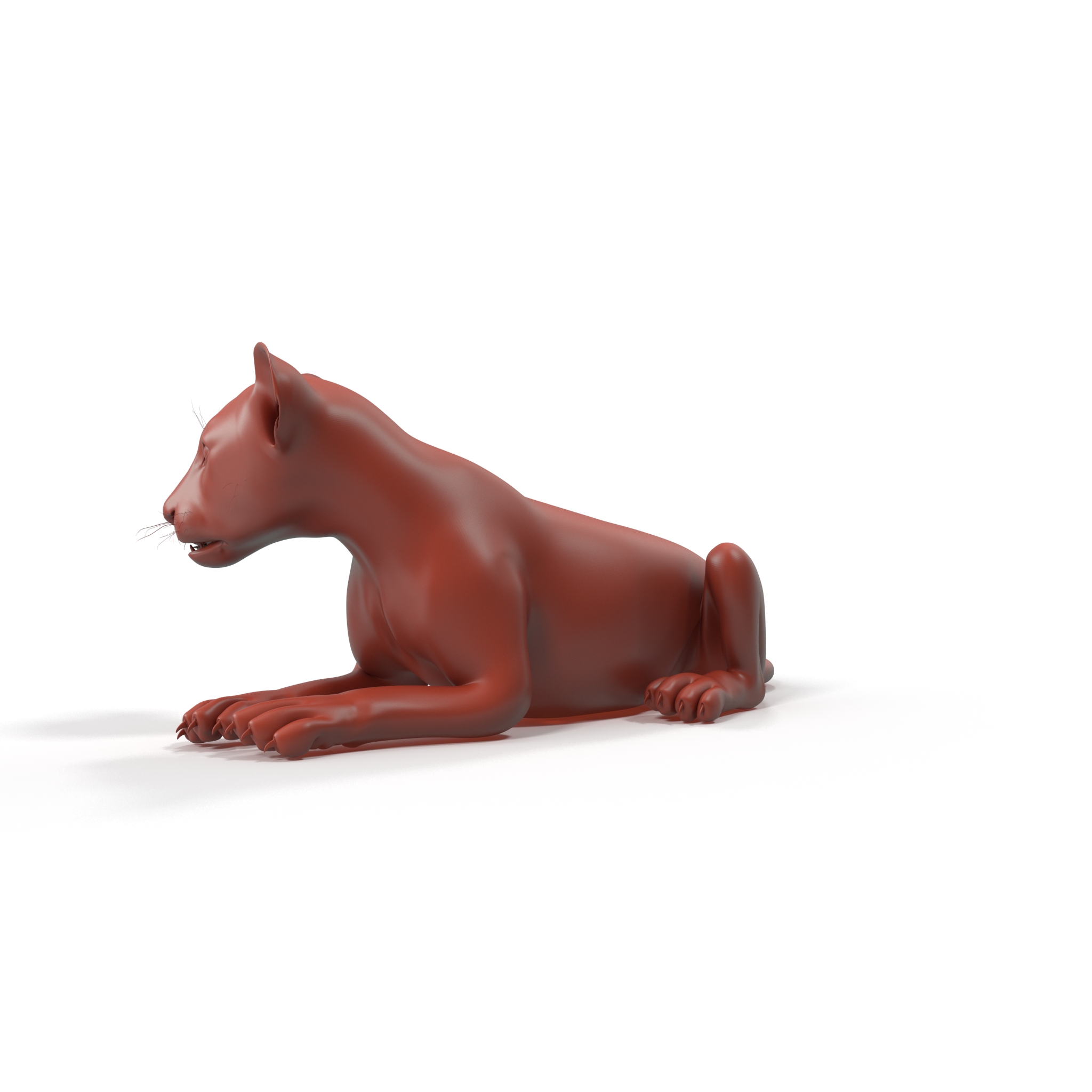 Lion Cub Lying Down for 3D Print 3D