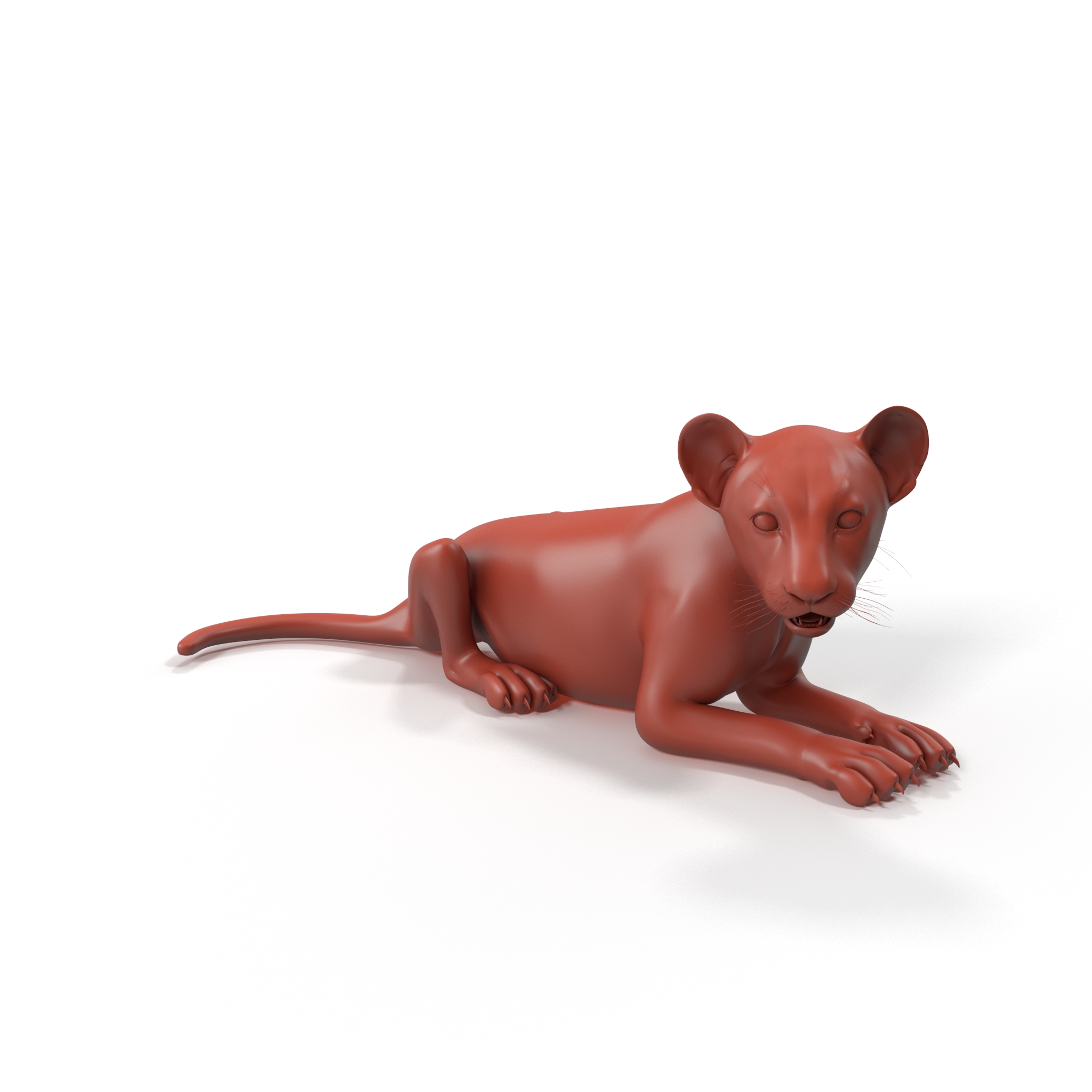 Lion Cub Lying Down for 3D Print 3D