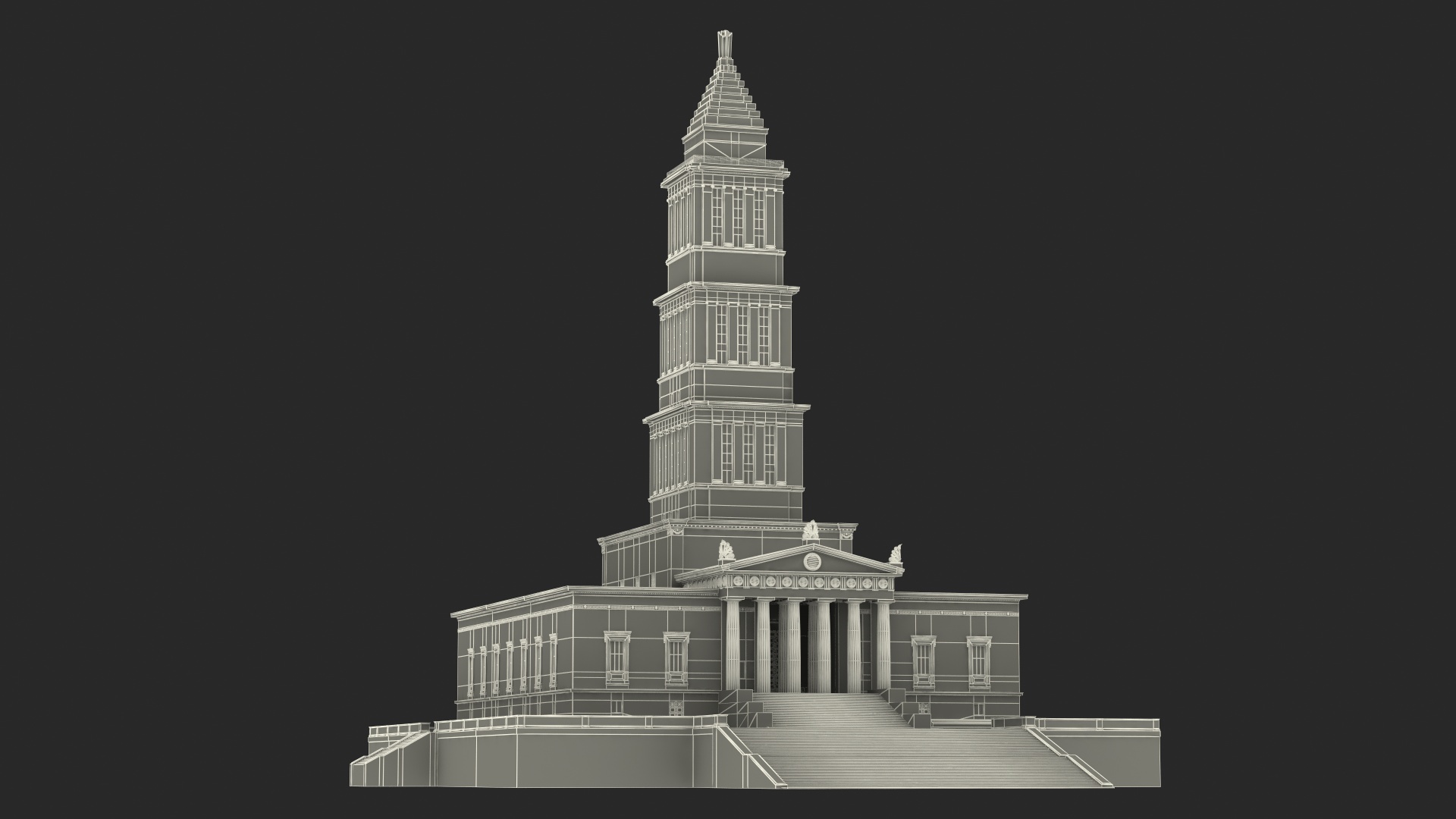 3D George Washington Masonic National Memorial model