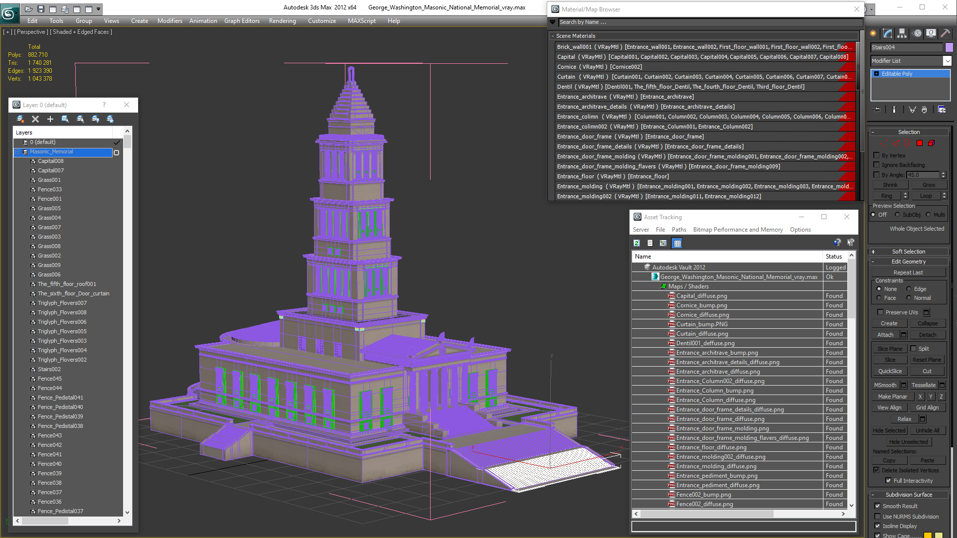 3D George Washington Masonic National Memorial model