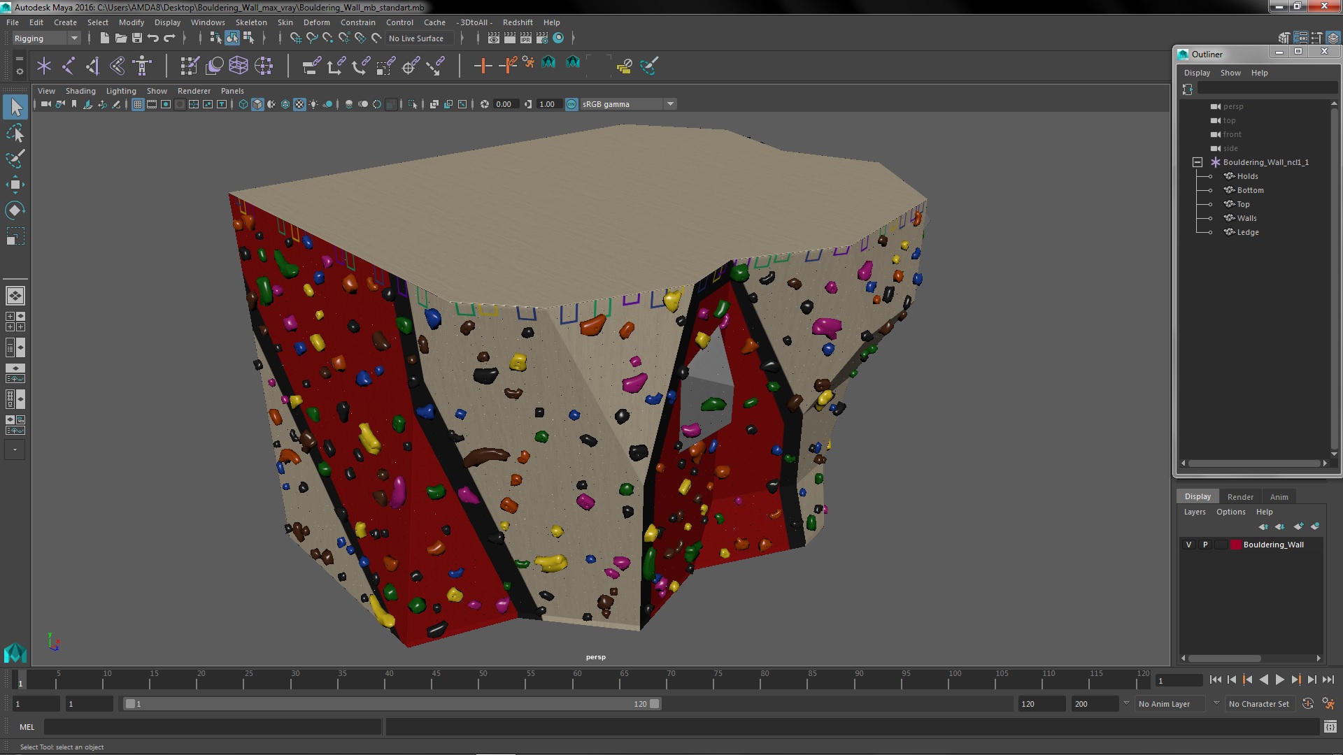 3D model Bouldering Wall