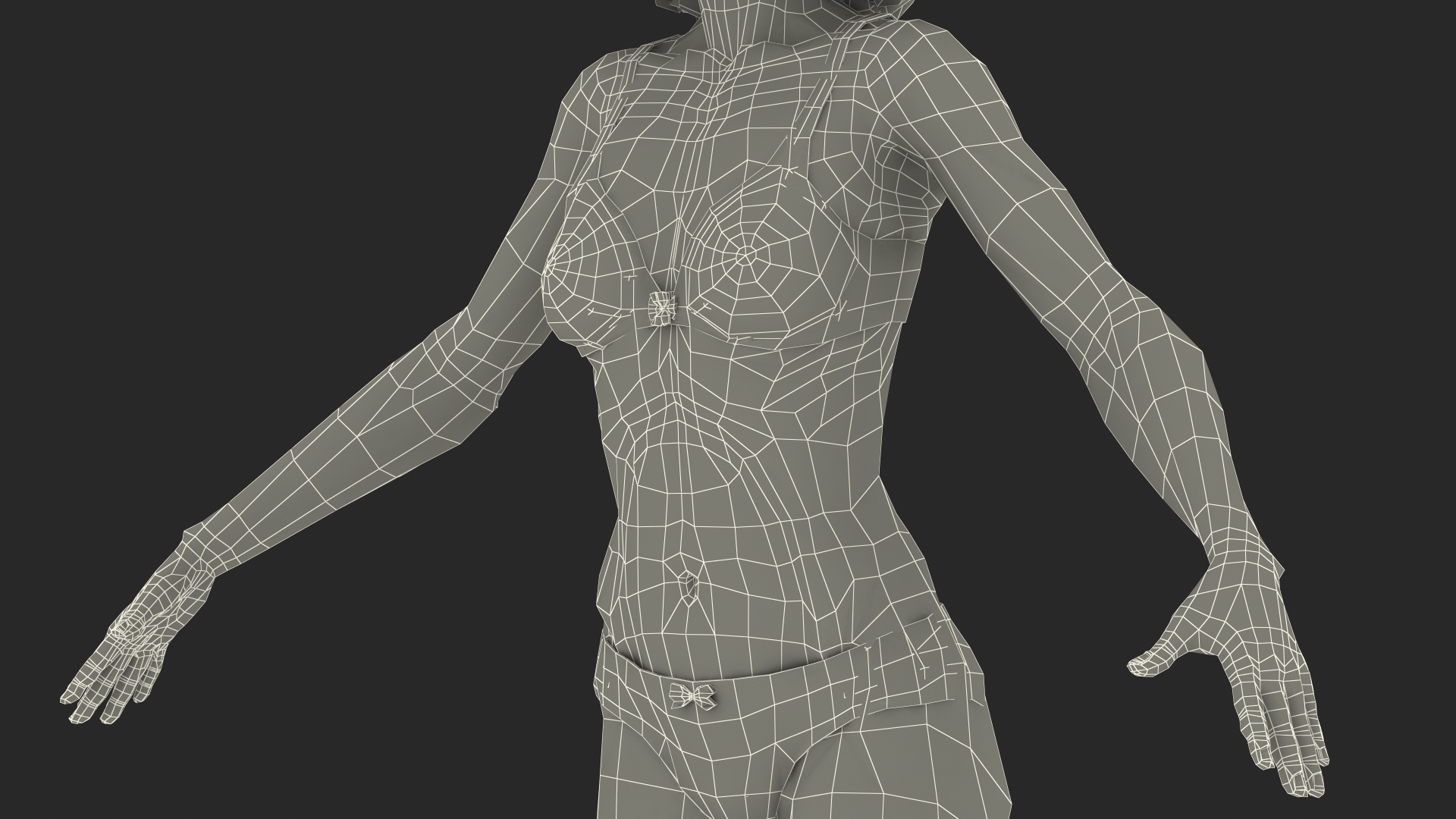 3D model Asian Woman wearing Lingerie T Pose