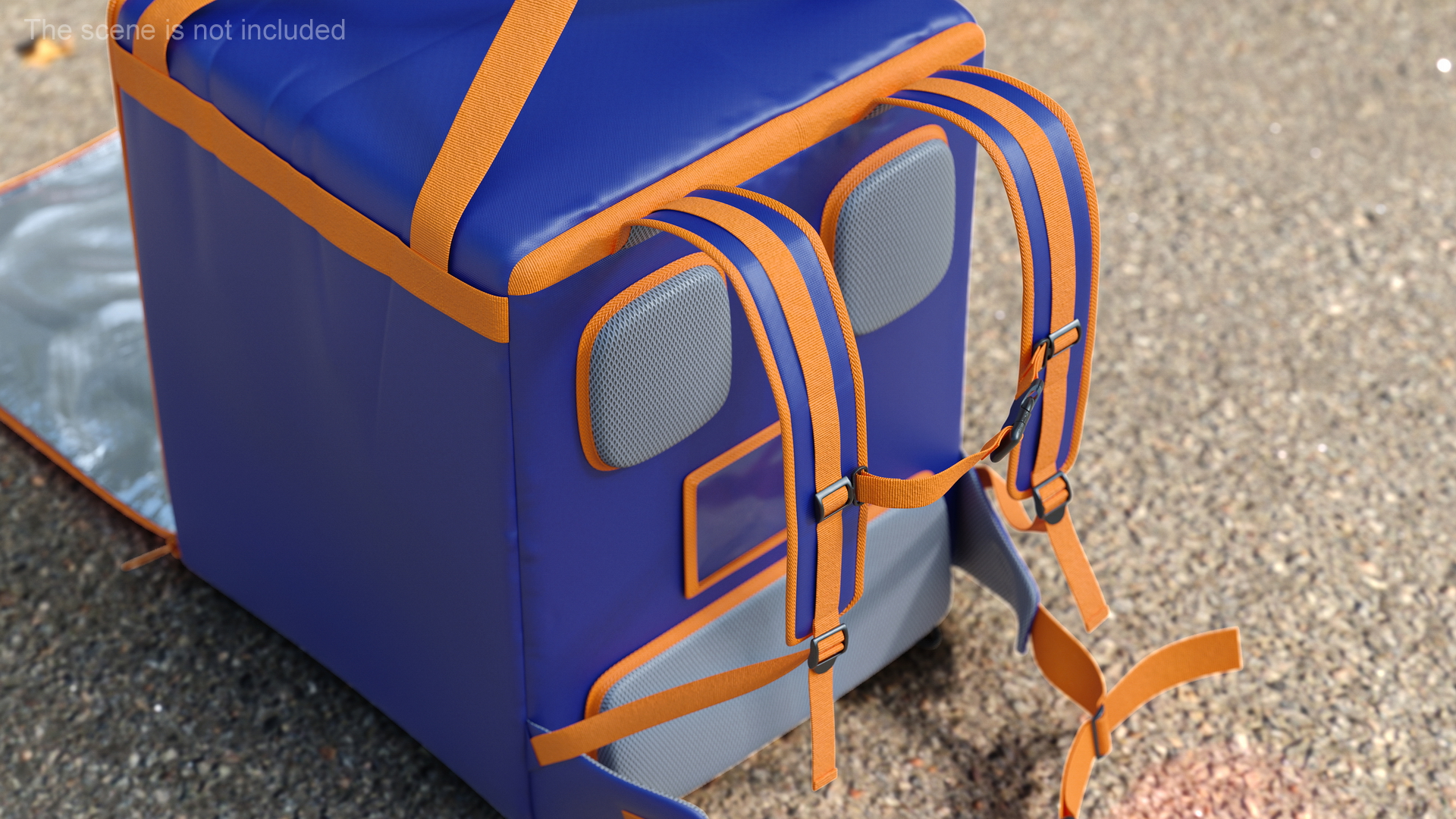 Food Delivery Bag Open Orange Blue 3D model