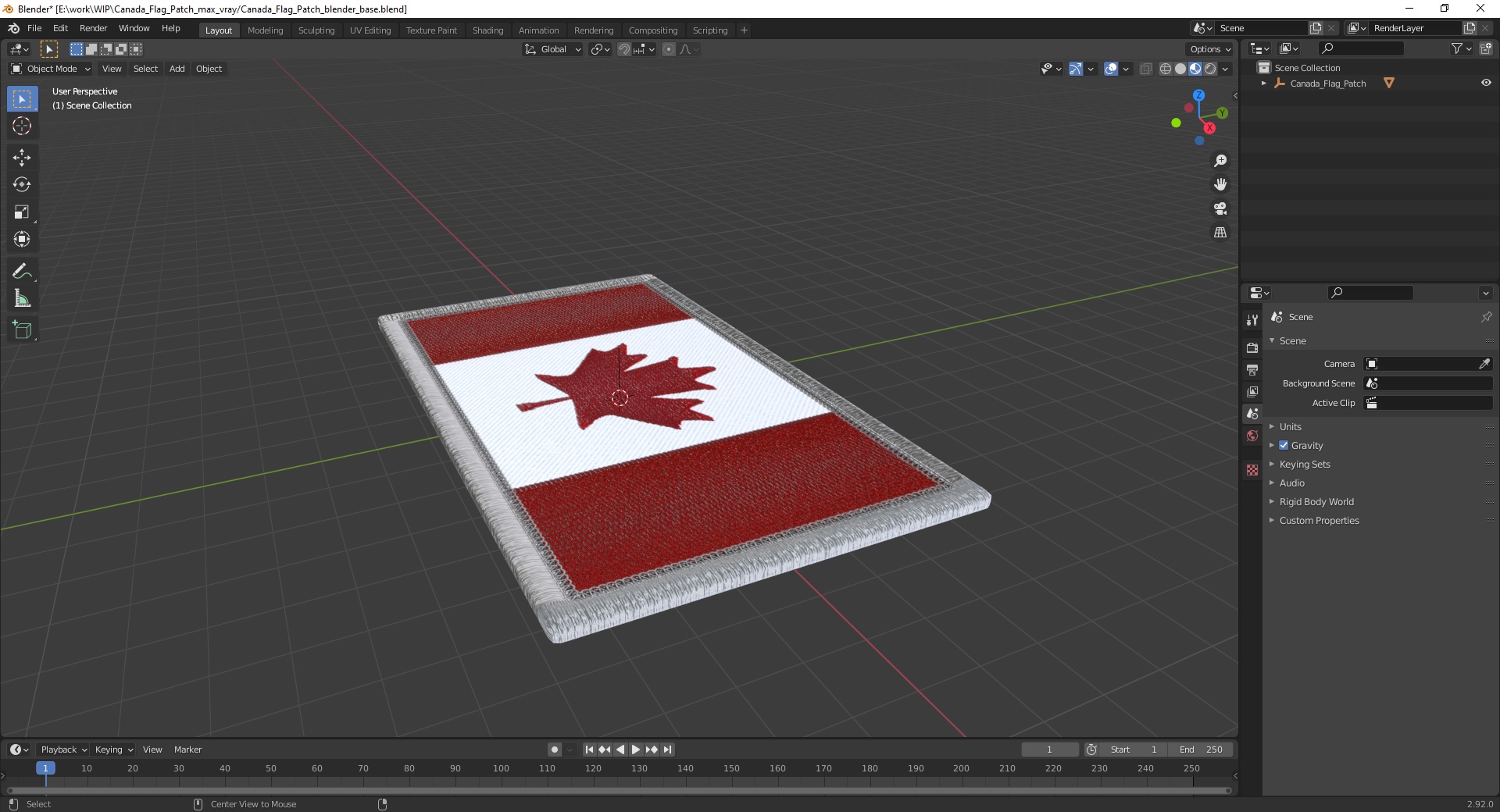 Canada Flag Patch 3D