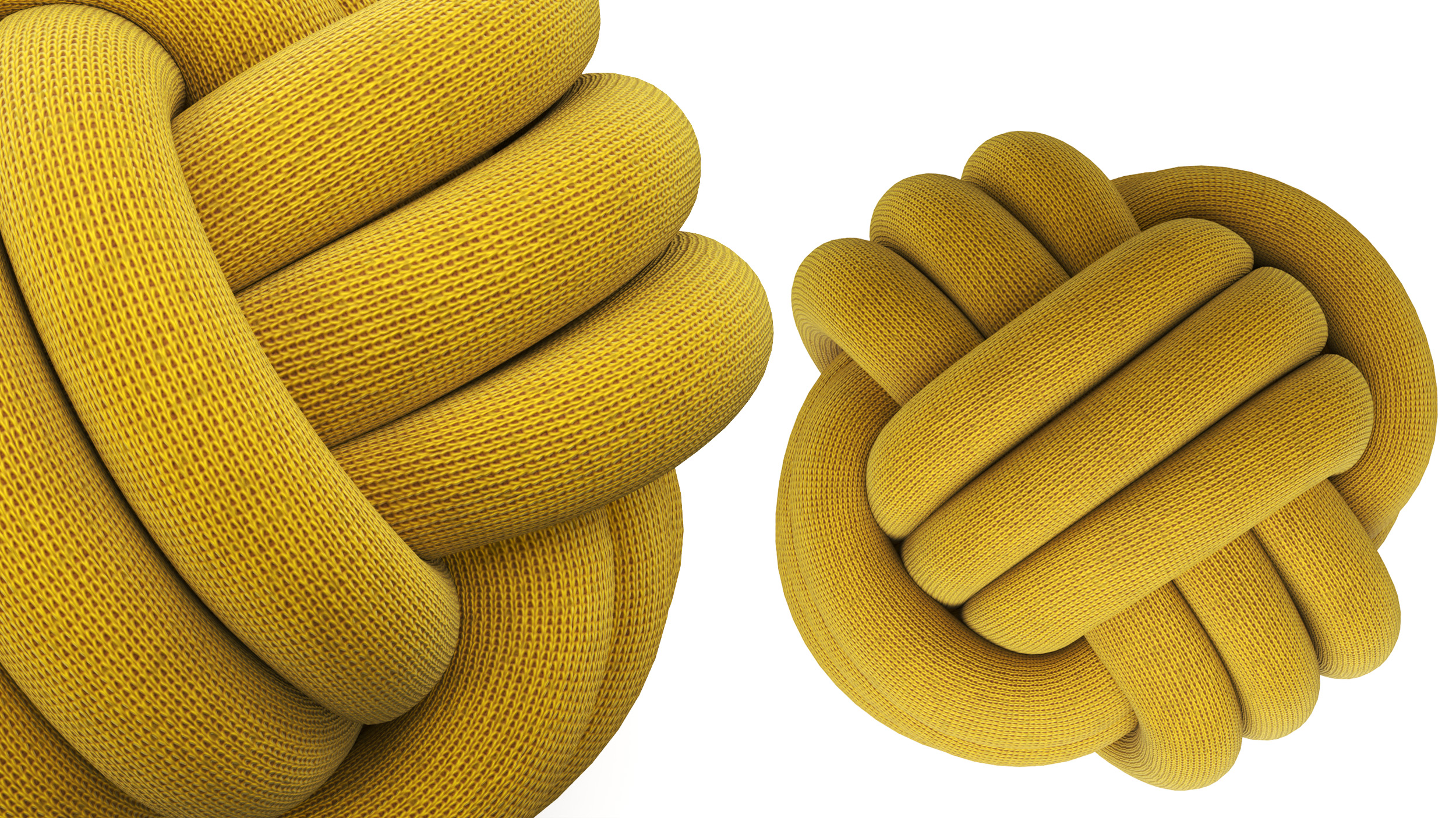 3D model Knot Pillow Mustard Color