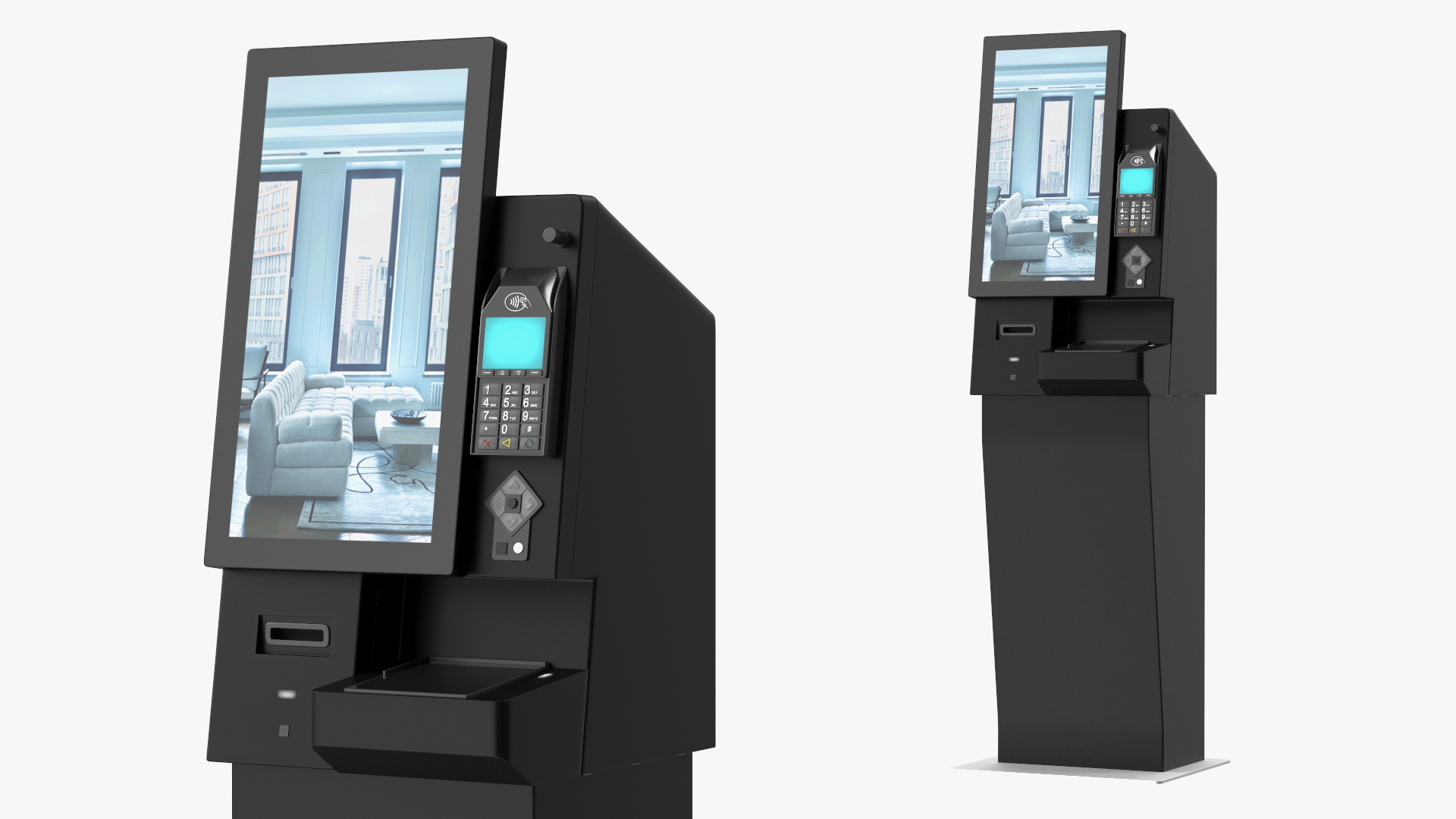 3D model Self Service Hotel Kiosk Black