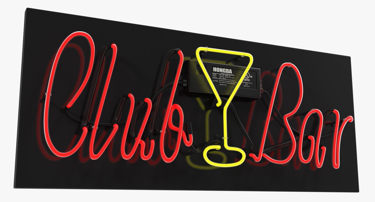 3D Neon Sign Club Bar model