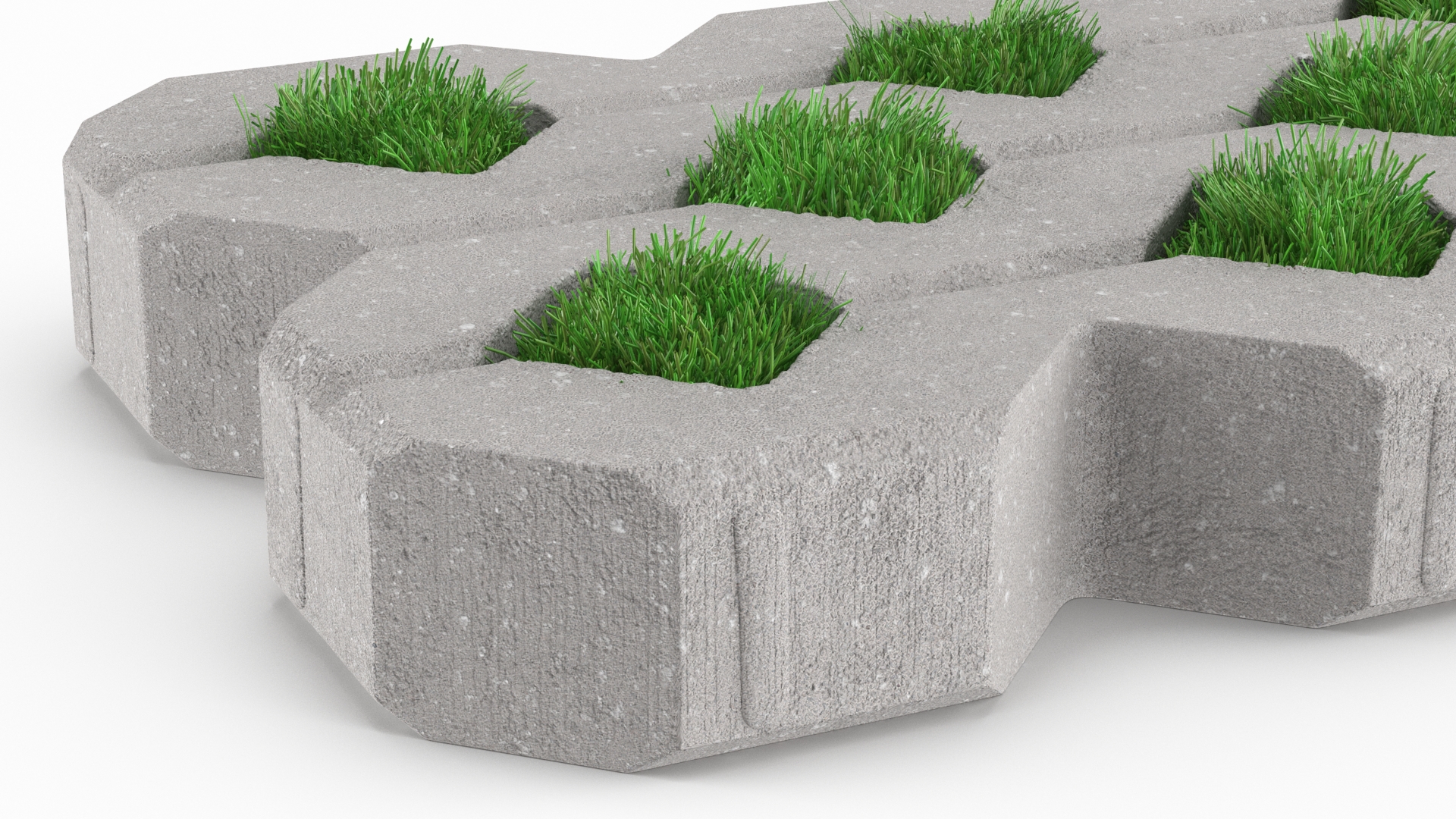 3D Grass Filled Concrete Paver Fur