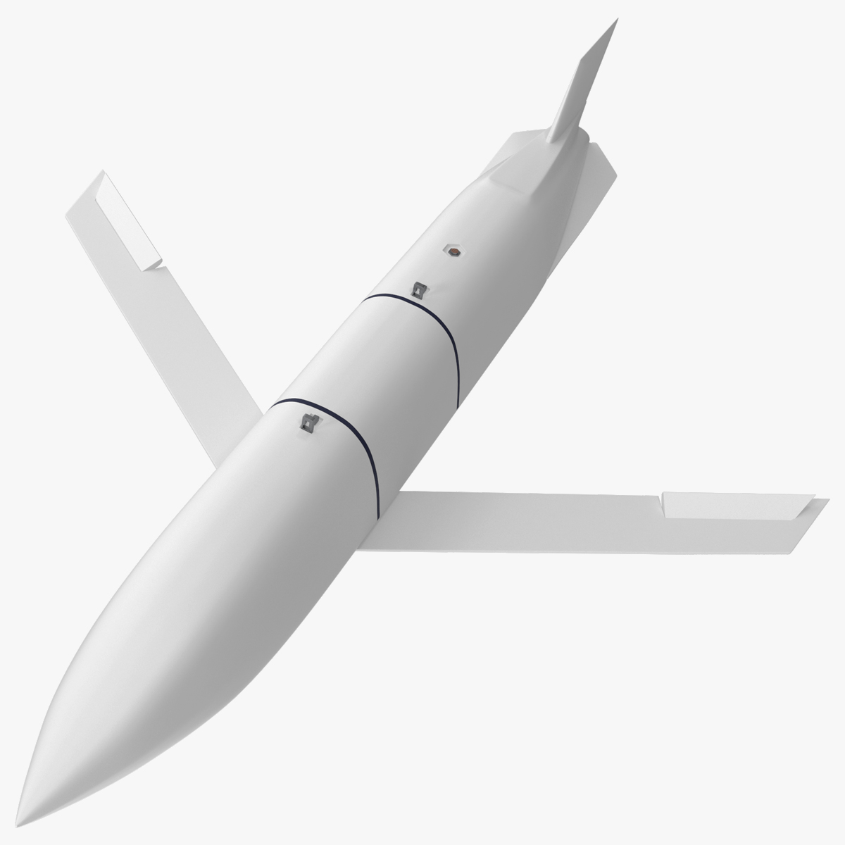 3D Air-Launched Cruise Missile Rigged for Cinema 4D model