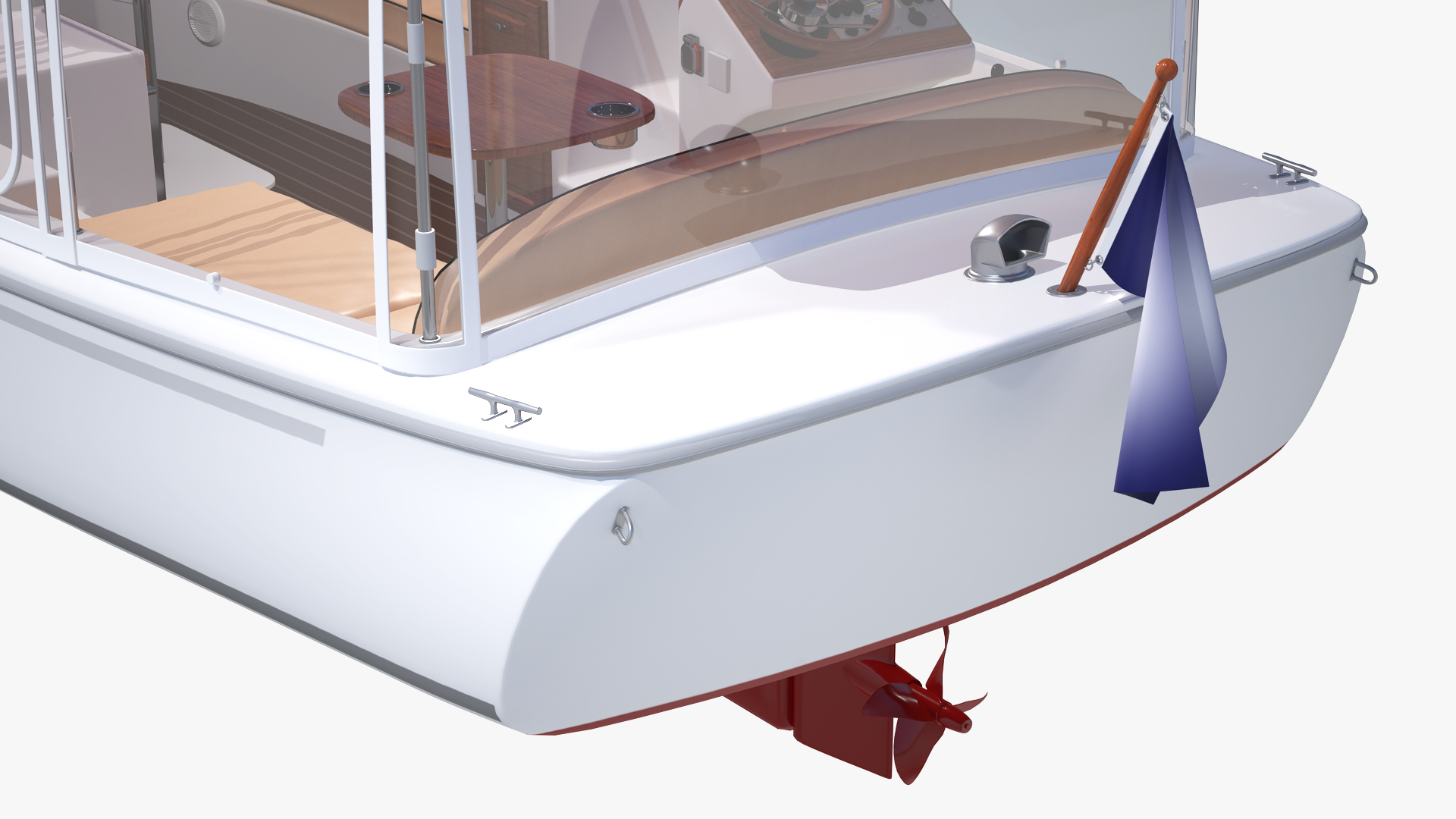 3D Pleasure Boat with Canvas Enclosures