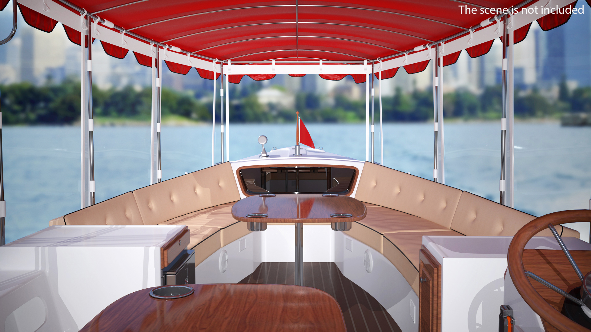 3D Pleasure Boat with Canvas Enclosures