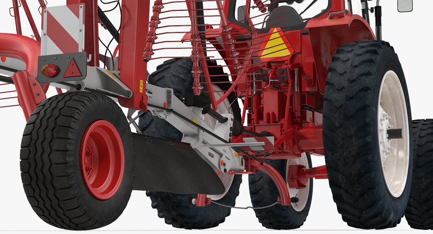 Tractor with Twin Rotary Rake Generic Parked 3D model