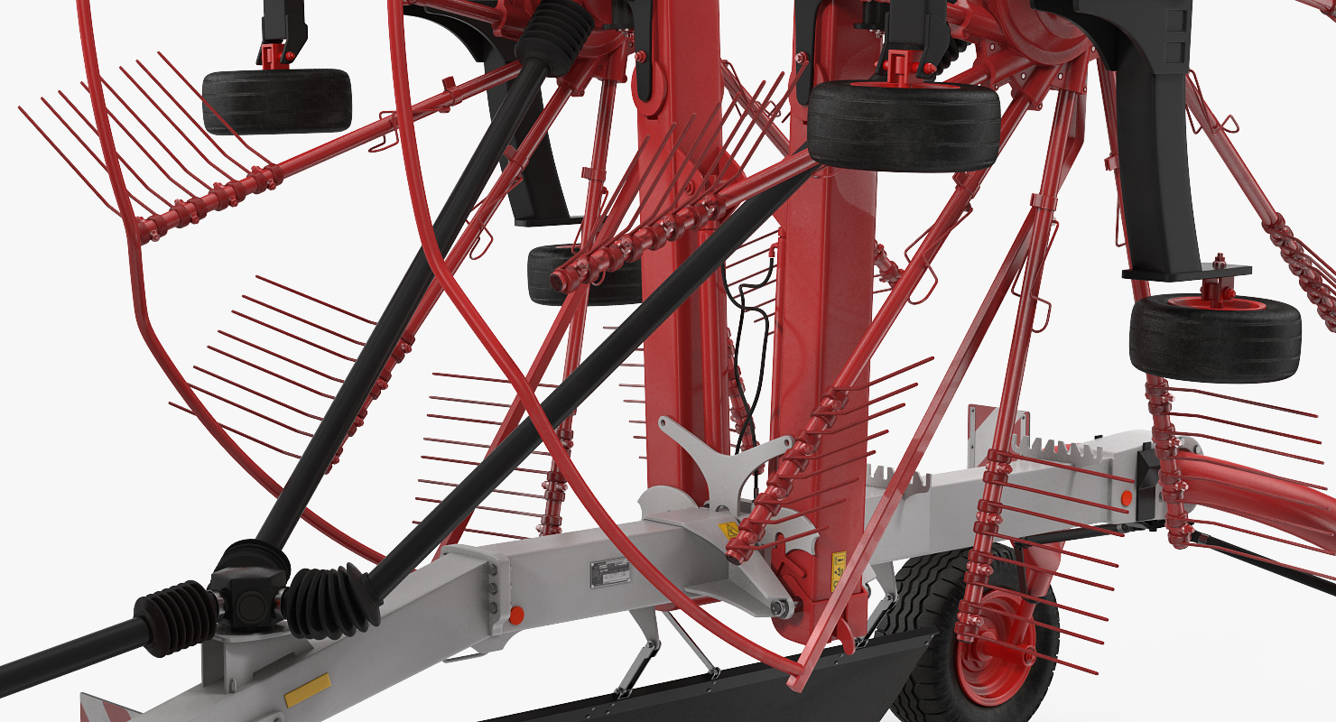 Tractor with Twin Rotary Rake Generic Parked 3D model