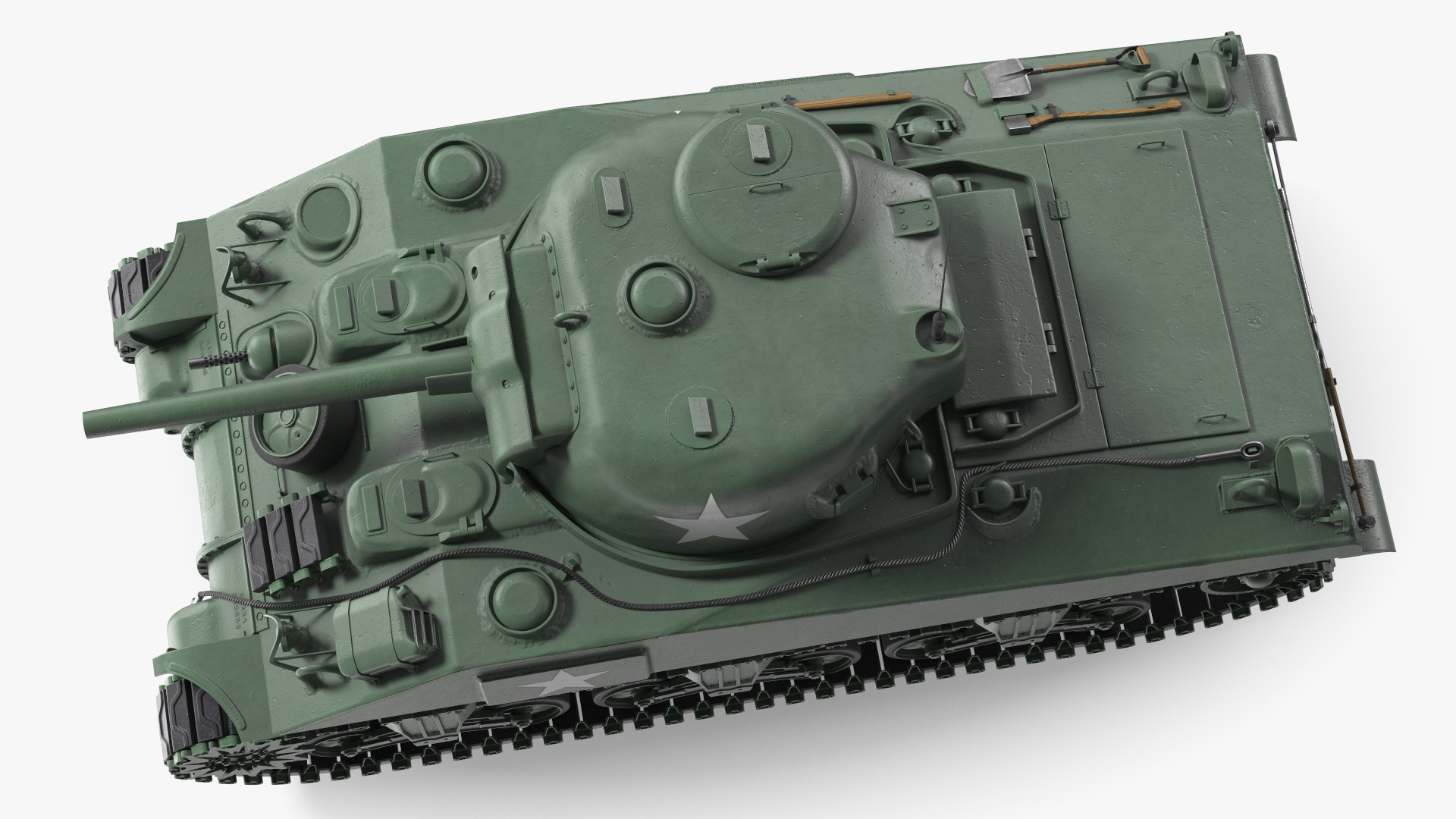 3D M4 Sherman Tank Rigged for Maya