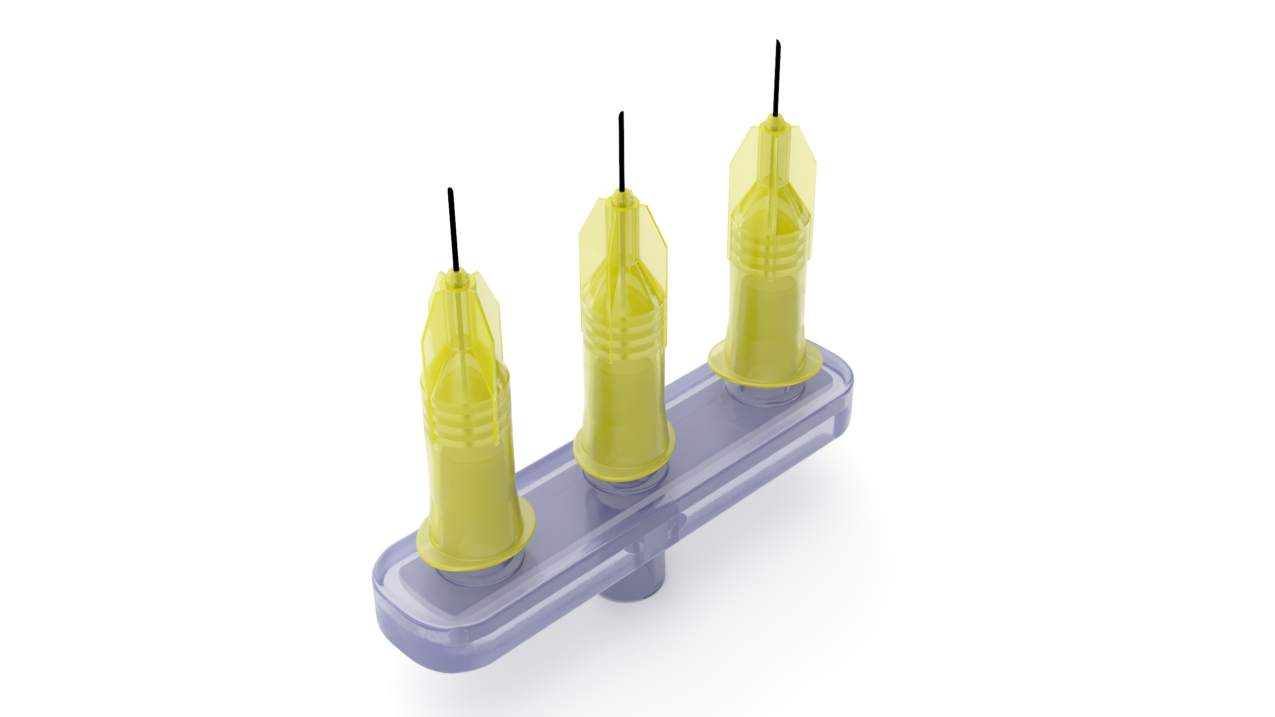 3D model Multi Injector 3 Needles Straight Yellow