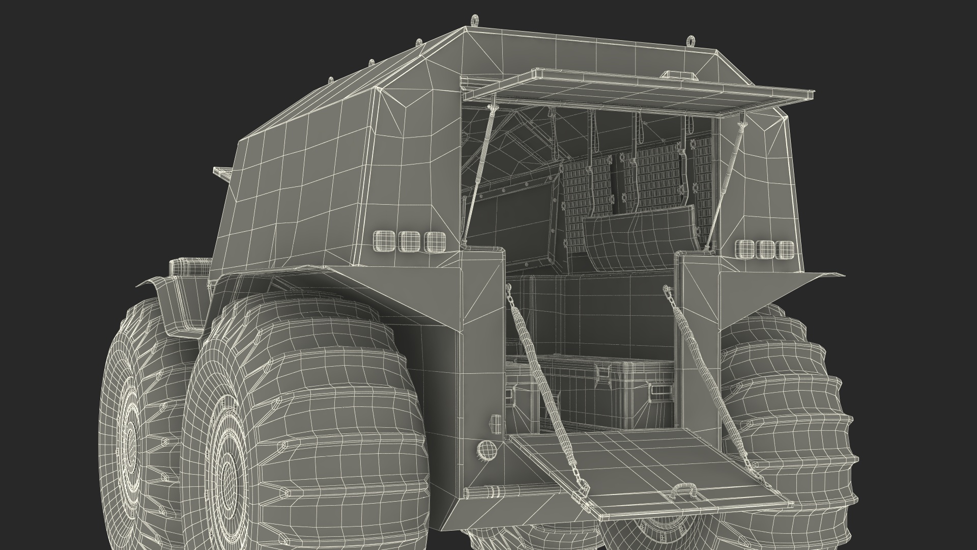 Dirt Off Road Sherp ATV Rigged for Maya 3D model