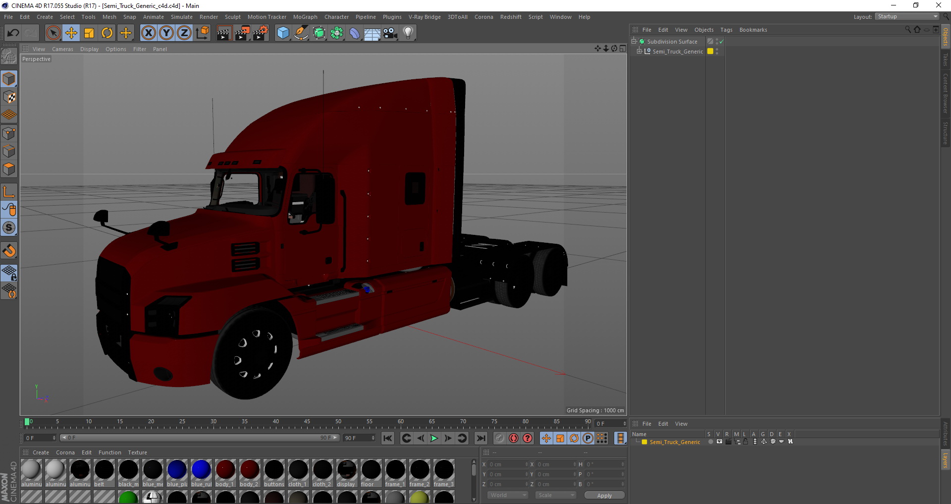 3D Semi Truck Generic model