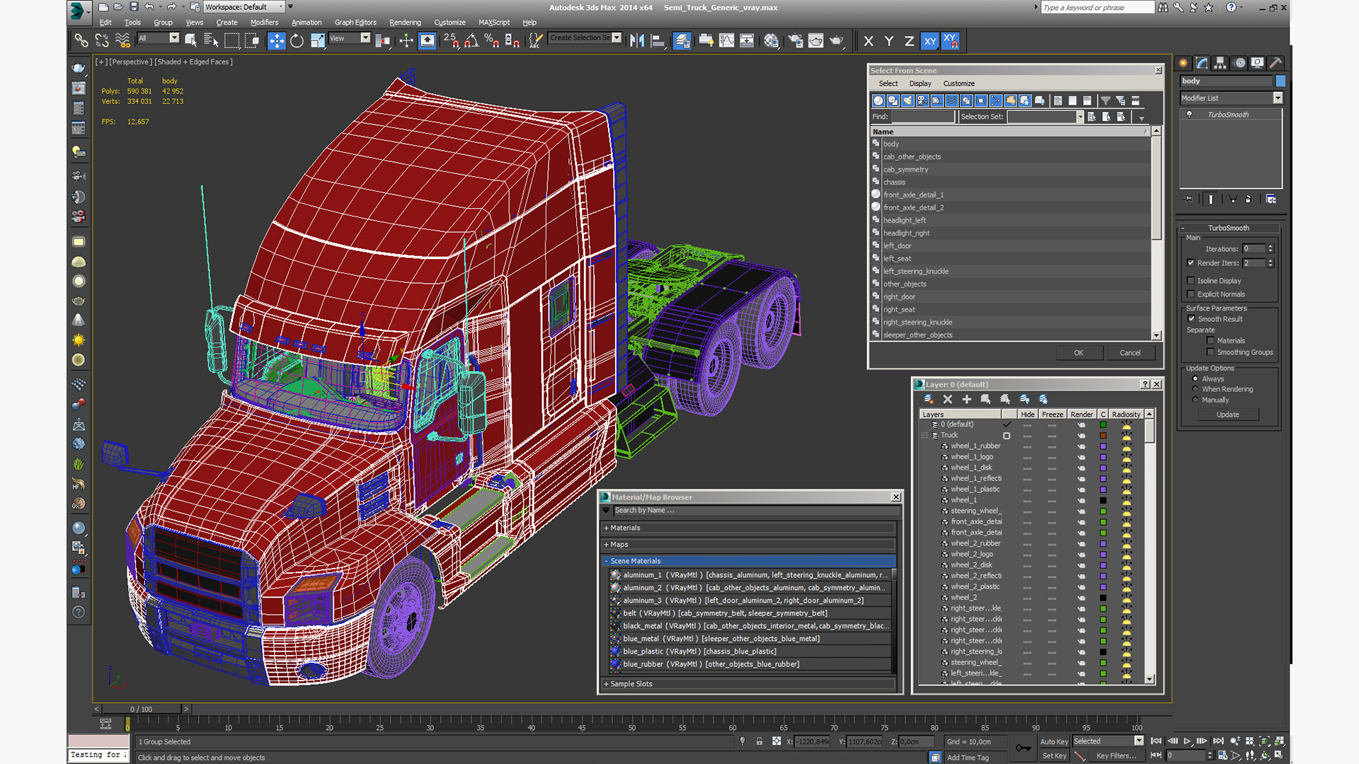 3D Semi Truck Generic model