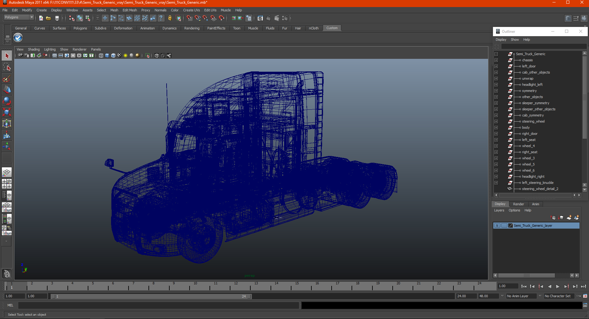 3D Semi Truck Generic model