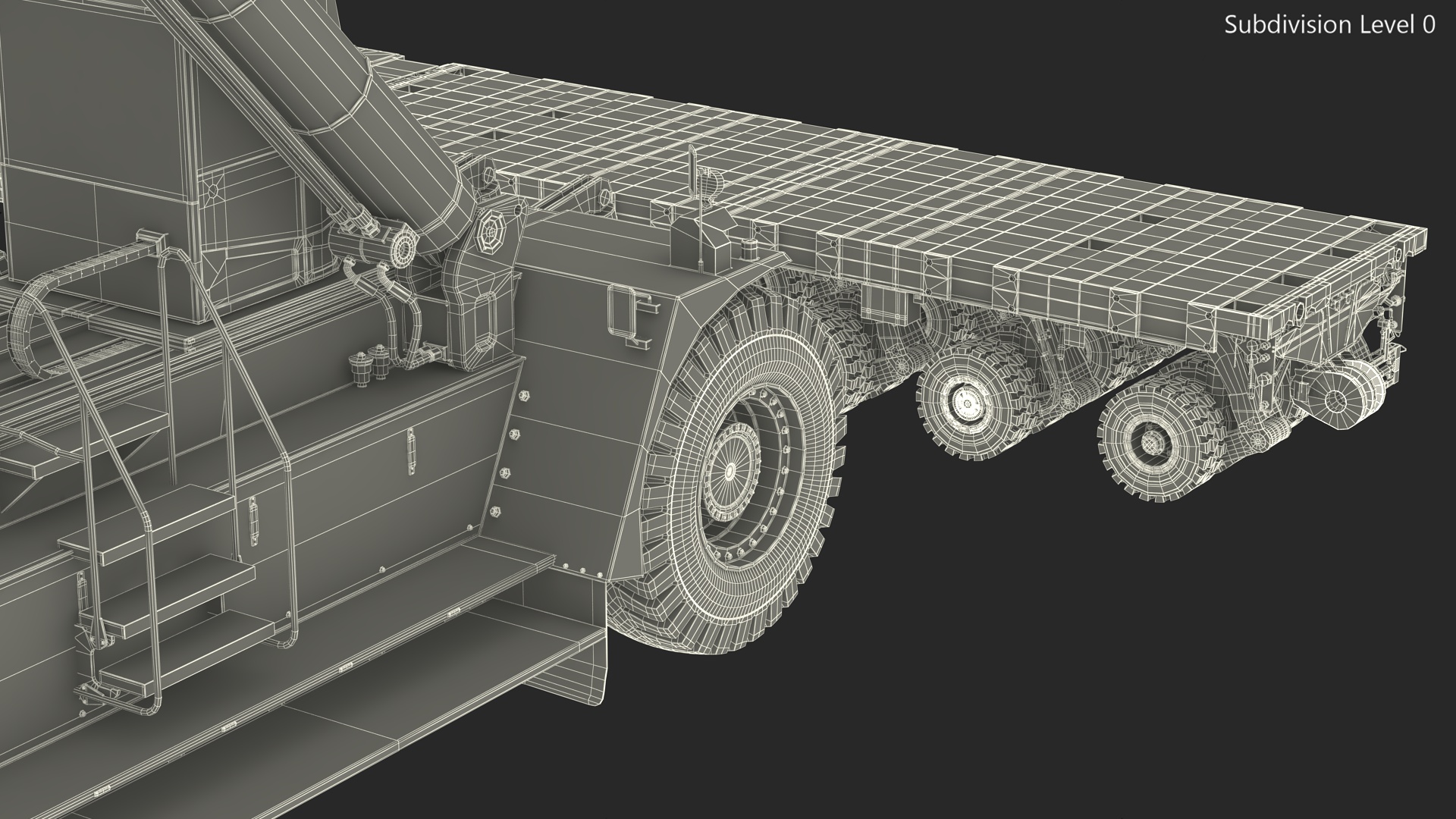 3D model Reach Stacker NC Nielsen Loading Concrete Slabs on a Trailer