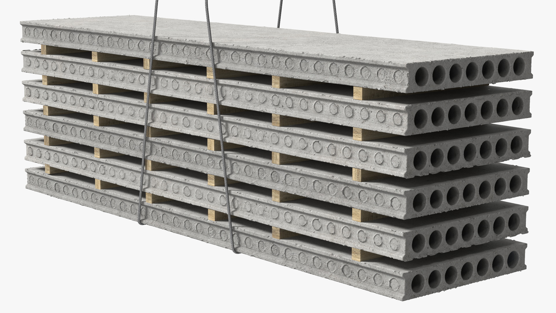 3D model Reach Stacker NC Nielsen Loading Concrete Slabs on a Trailer