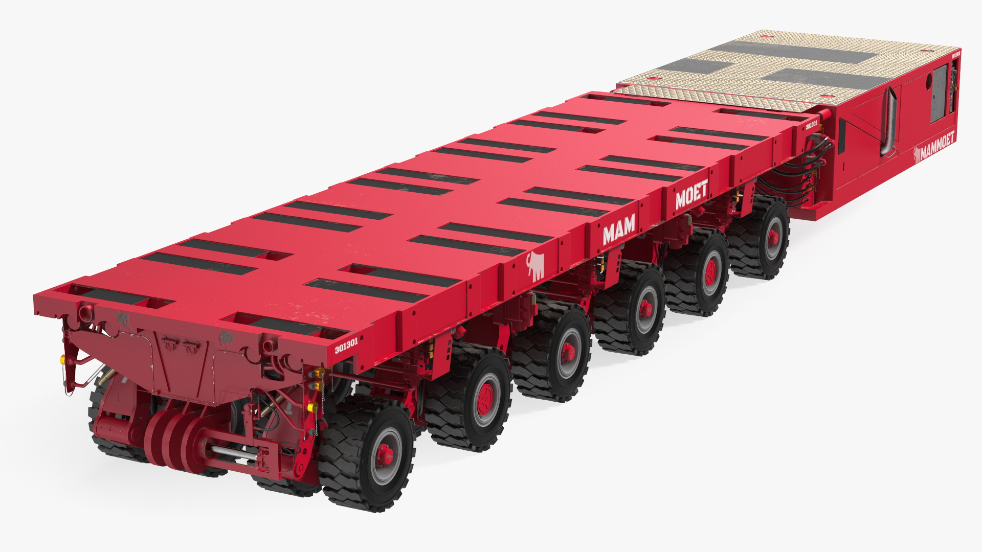 3D model Reach Stacker NC Nielsen Loading Concrete Slabs on a Trailer