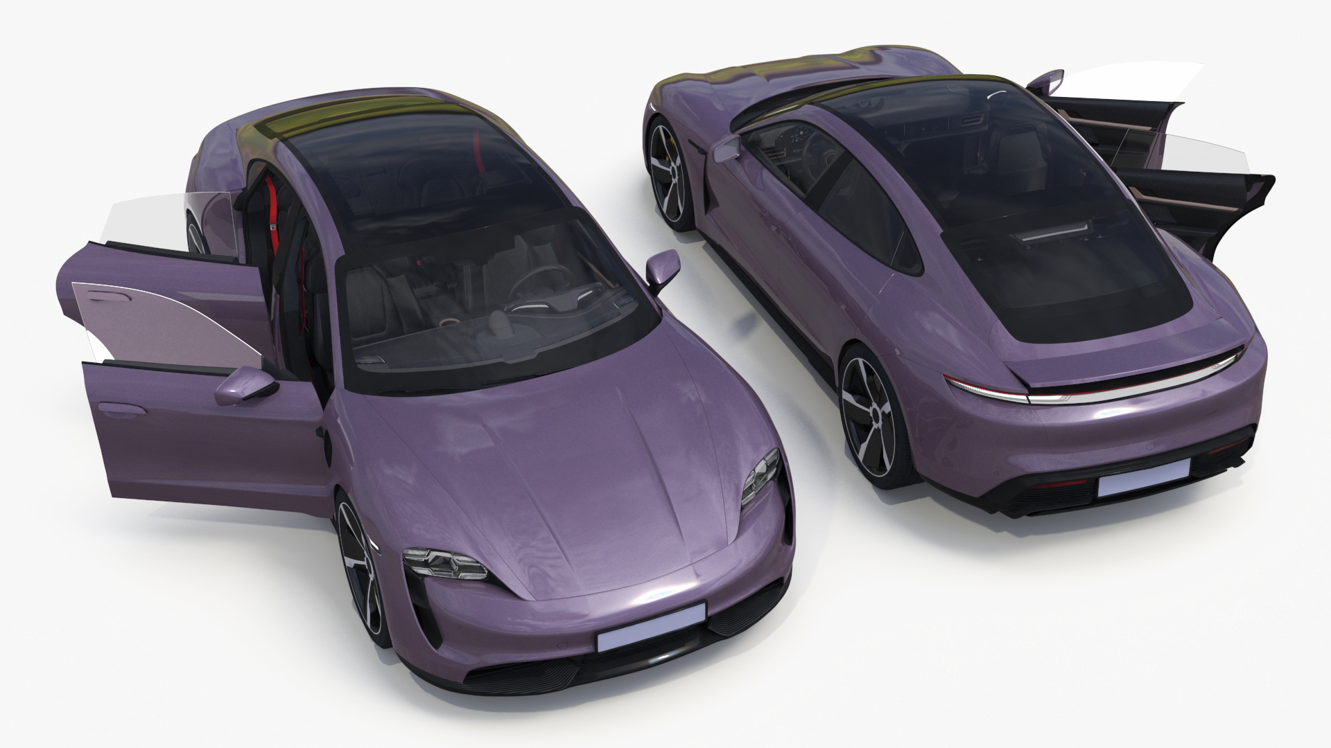 3D Electric Sports Car Sedan Lilac