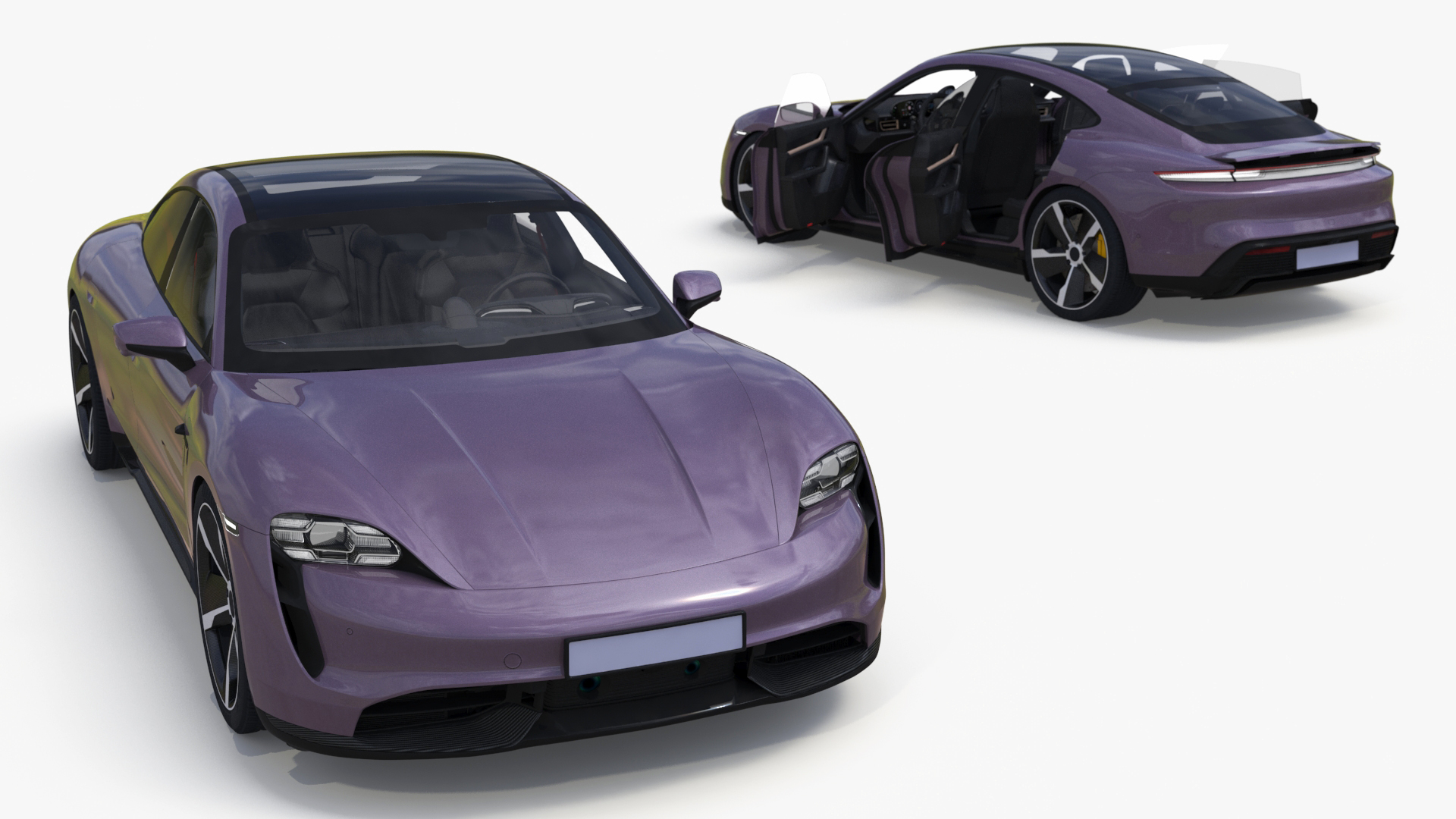 3D Electric Sports Car Sedan Lilac