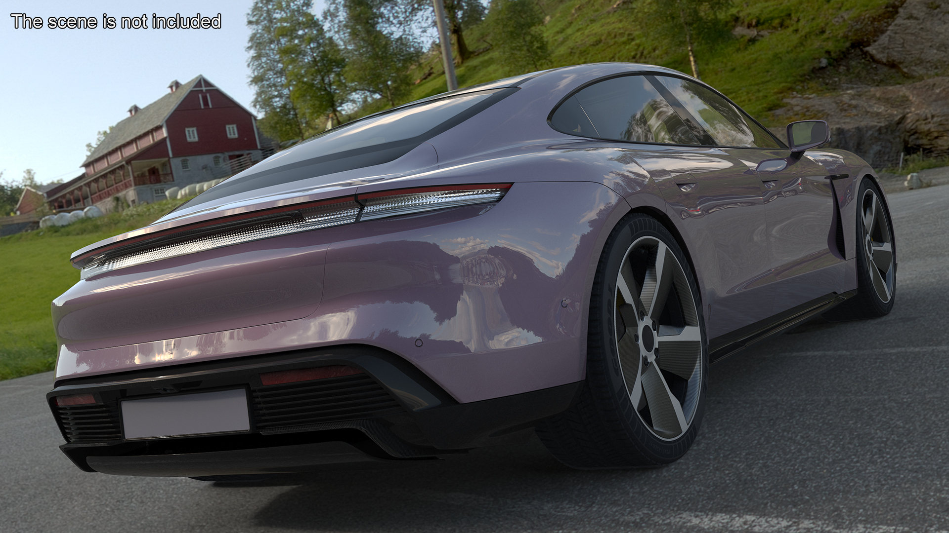 3D Electric Sports Car Sedan Lilac