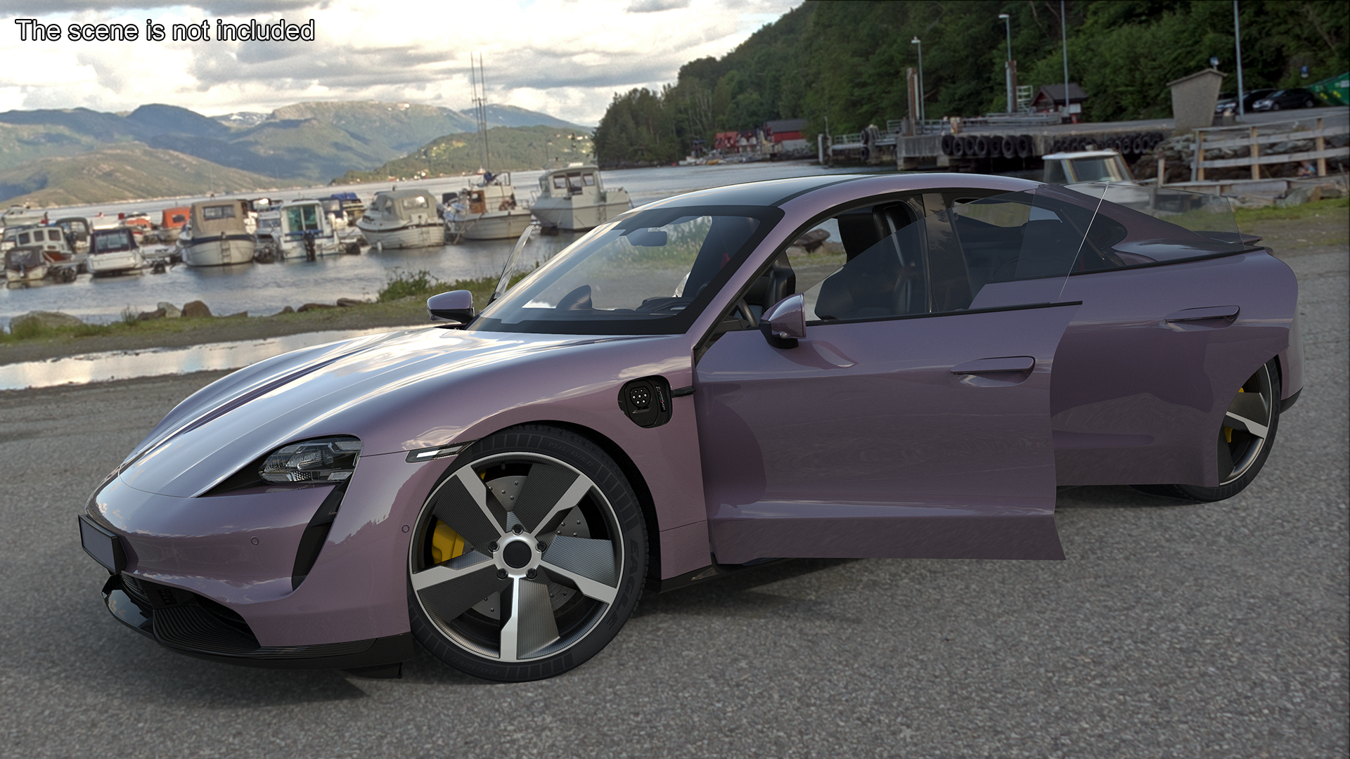 3D Electric Sports Car Sedan Lilac