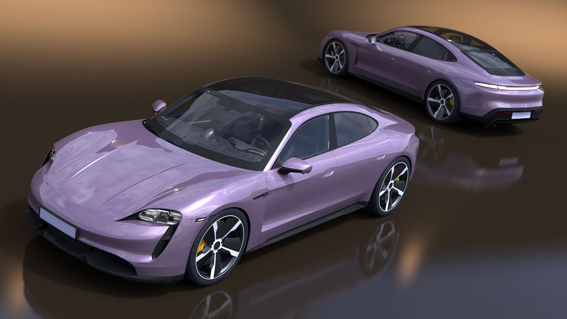 3D Electric Sports Car Sedan Lilac